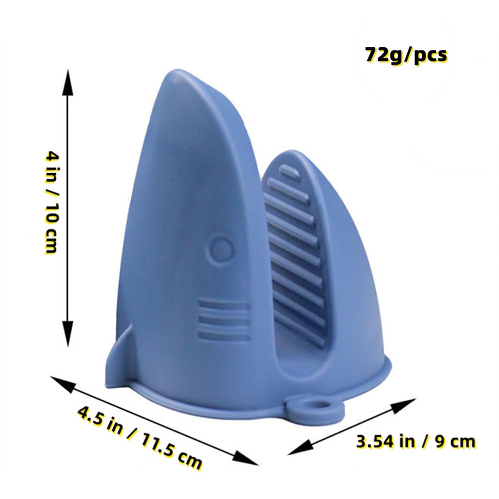 Heat Resistant Silicone Mini Oven Gloves - Non-Slip Cooking Mitts & Potholder for Air Fryer, Baking, Grilling - Perfect for Kitchen, BBQ & Outdoor Cooking (Blue)