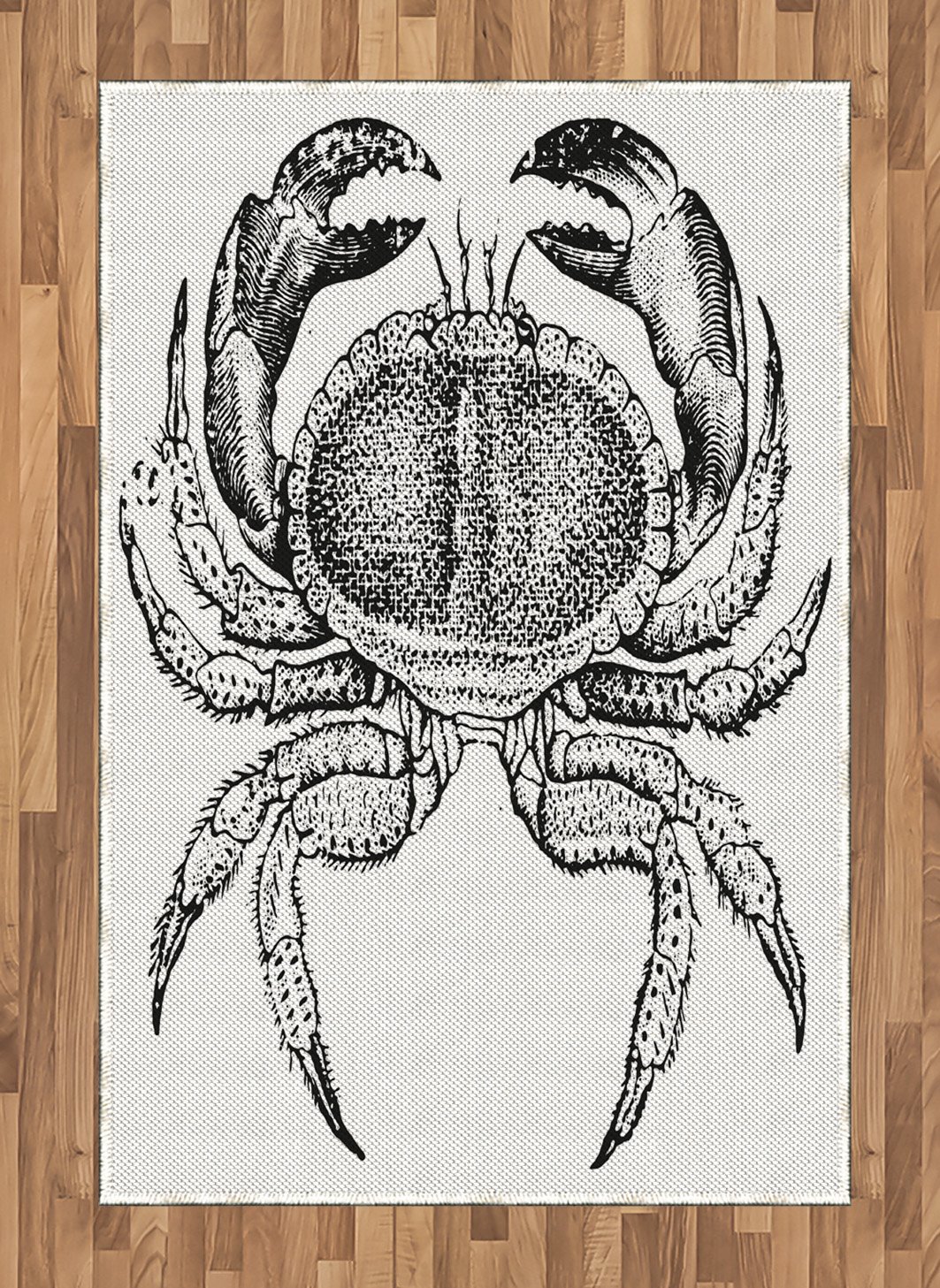 Ambesonne Vintage Crab Print Area Rug - 4' x 5' 7