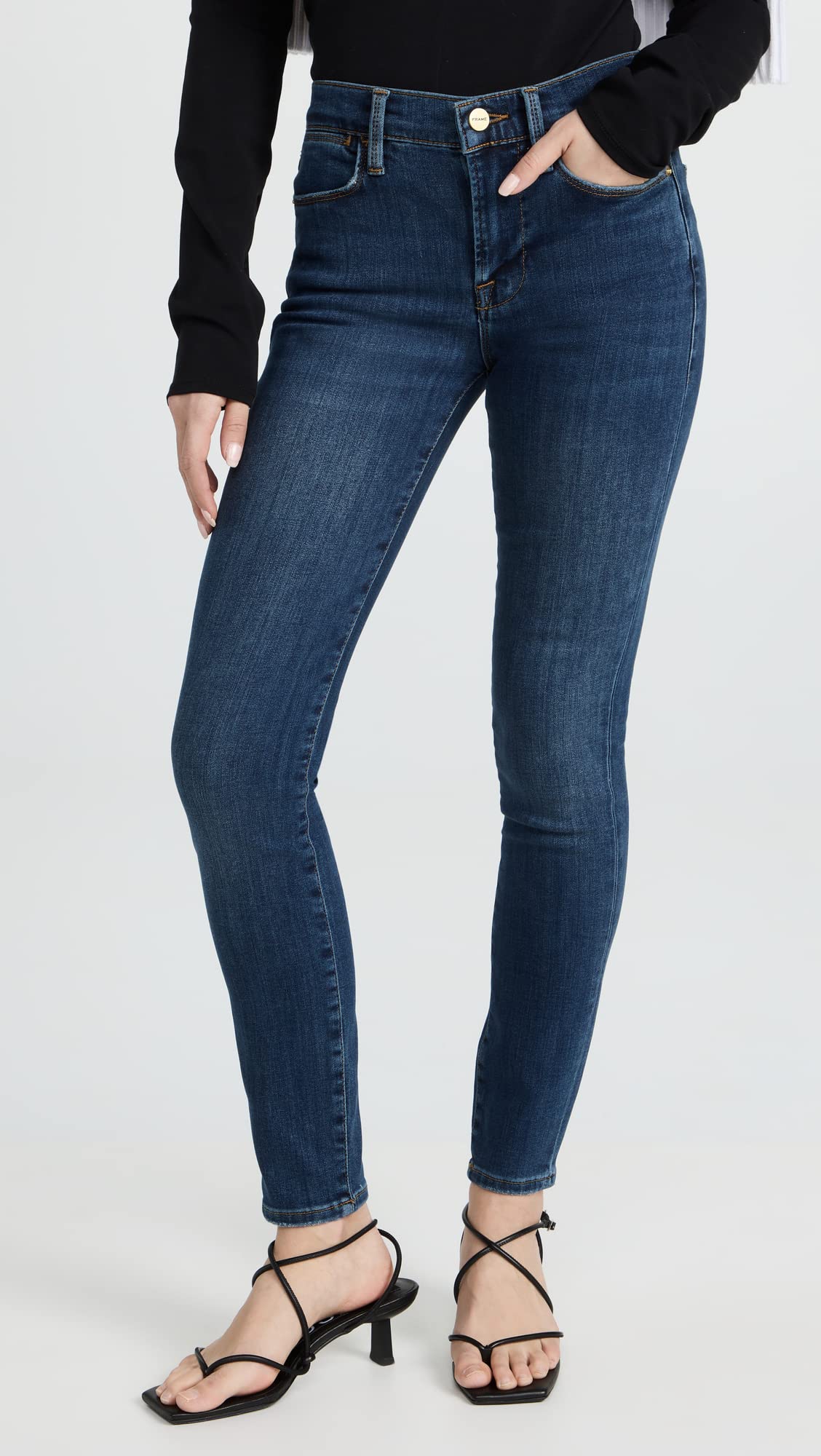 FRAME Women's High Waist Skinny Jeans - Stretch Denim Pants for Everyday Comfort & Style | Perfect for Work, Casual Outfits & Night Out