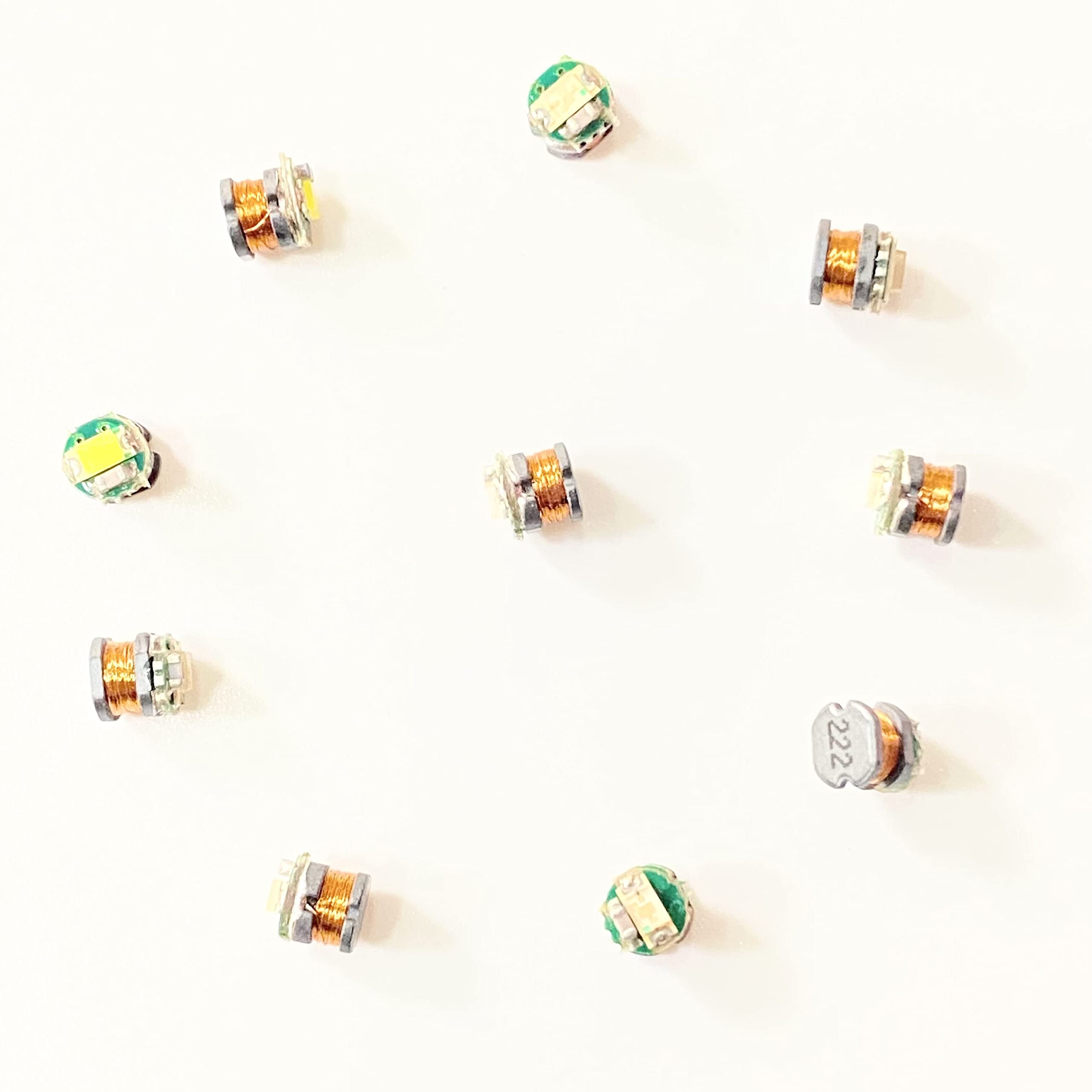 Taidacent 80mm 5V Wireless LED Coil with 10PCS Colorful Wireless LEDs - Wireless Charging Module for DIY Projects, Home Decor, and Creative Lighting (10 Yellow LEDs Only, No Transmitter Coil)