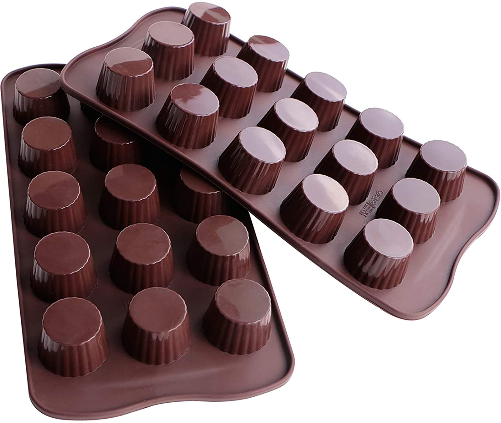 Webake Silicone Candy Molds - 2 Pack Chocolate & Baking Molds for Jello, Keto Fat Bombs, Peanut Butter Cups - Perfect for DIY Desserts, Party Treats & Holiday Baking