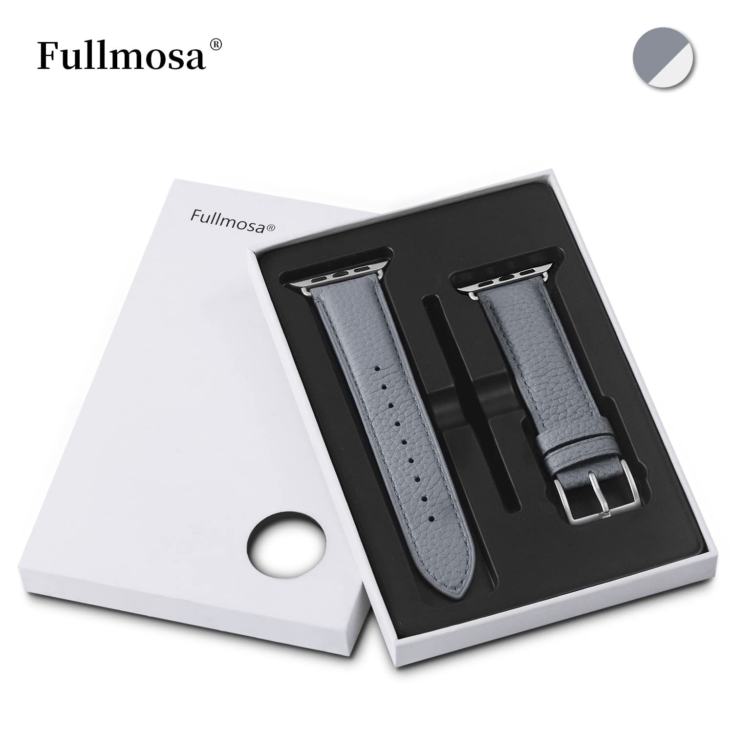Premium Fullmosa Leather Bands for Apple Watch 38mm 40mm 41mm 42mm 44mm 45mm 49mm - Stylish Dressy iWatch Strap with Protective Case Compatible with Series 9/8/7/6/5/4/3/2/1/SE/Ultra - Perfect for Women's Fashion, Business Meetings & Everyday Wear