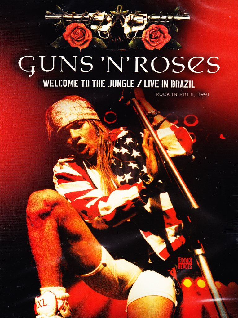 Guns N' Roses Welcome to the Jungle Live in Brazil 1991 Official Concert T-Shirt - Vintage Rock Band Merchandise for Fans & Collectors - Perfect for Concerts, Gifts, and Music Lovers