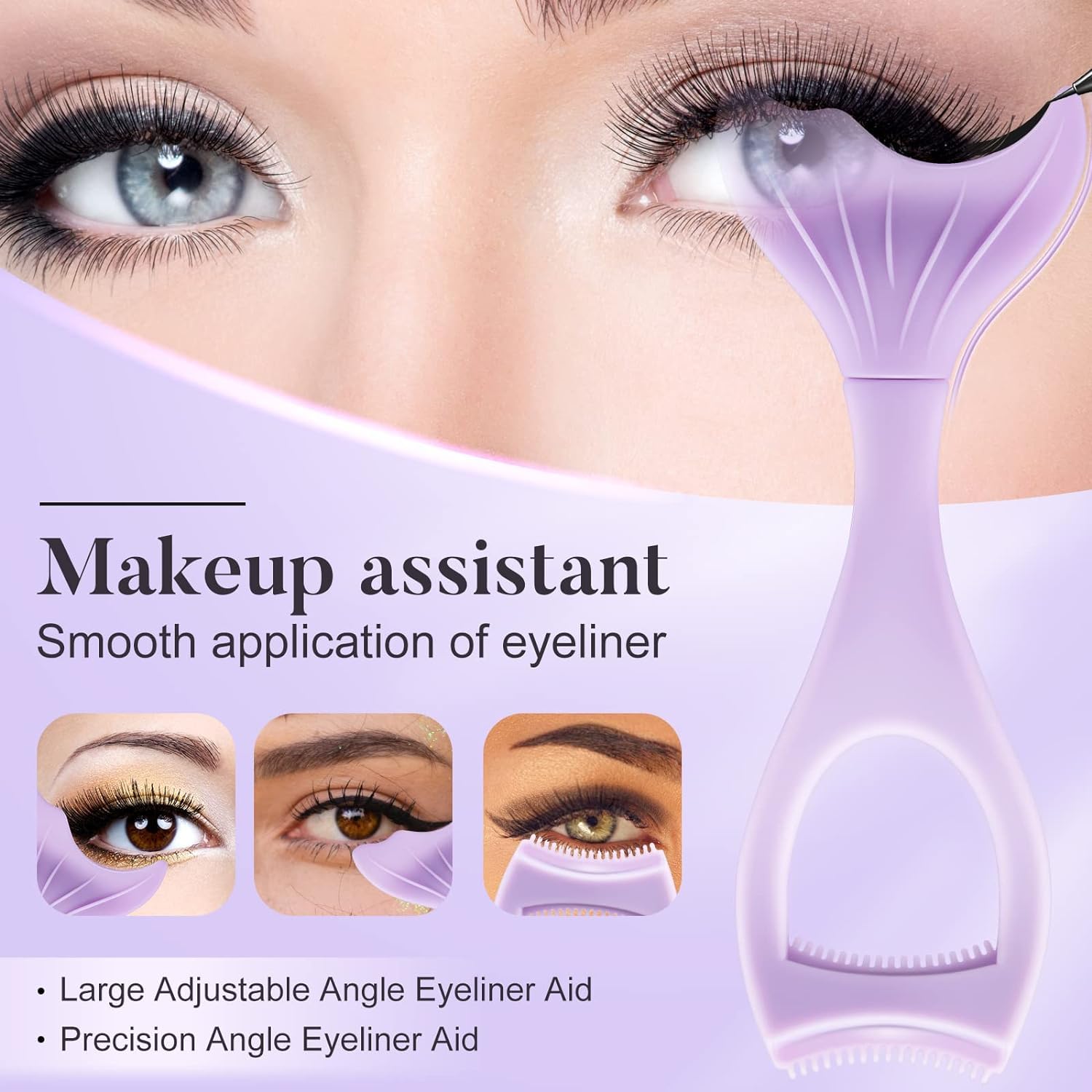 3 in 1 Eyelash Applicator Tool with Mascara Shield, Silicone Lash Buddy Wand & Disposable Brushes - Reusable Makeup Helper for Perfect Eyelashes & Eyeliner | Rose Gold | Ideal for Home, Salon & Travel Makeup Kit