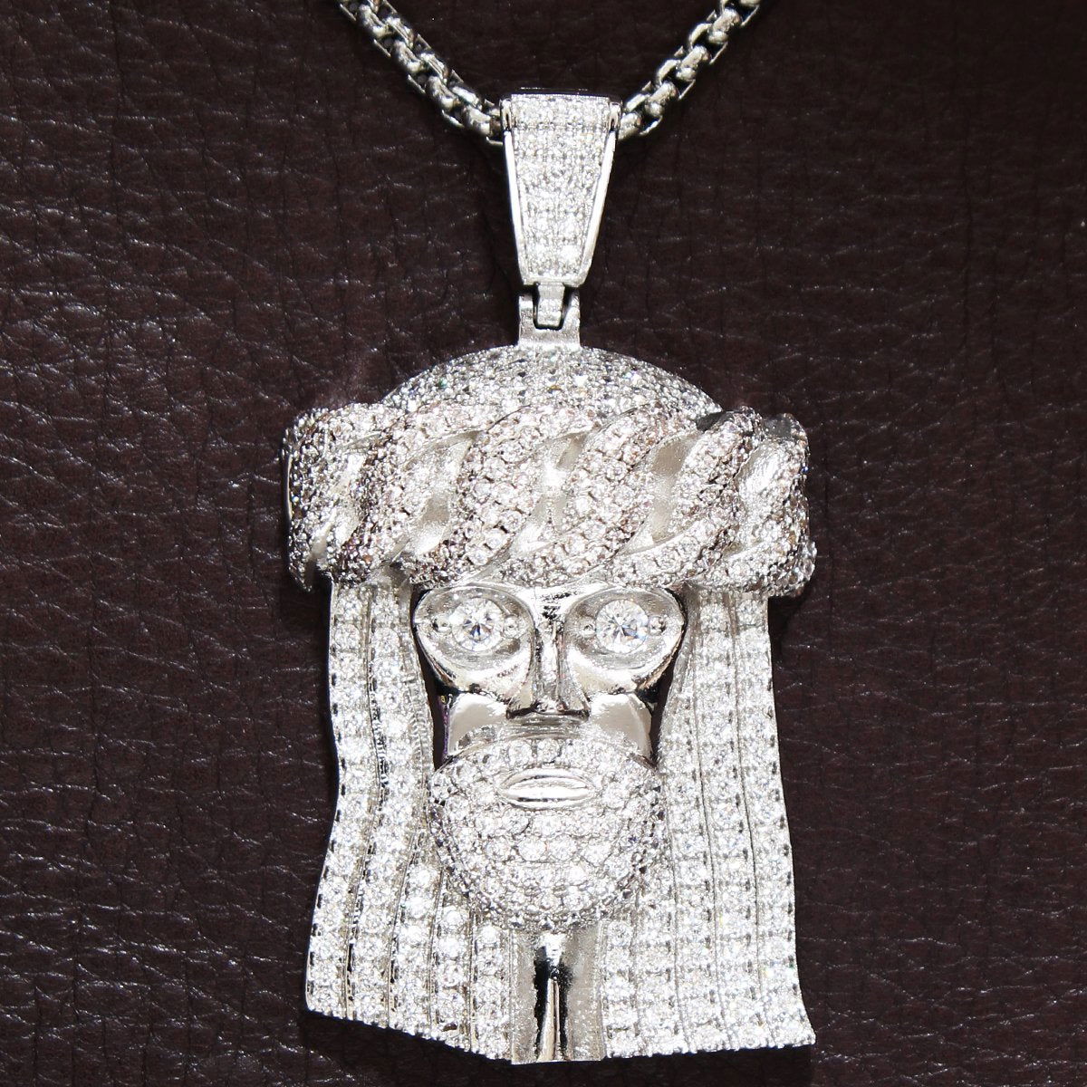 Men's Jesus with Cuban Crown Pendant Chain - Religious Jewelry for Men - Stainless Steel Necklace for Faith & Style - Perfect for Church, Gifts & Everyday Wear