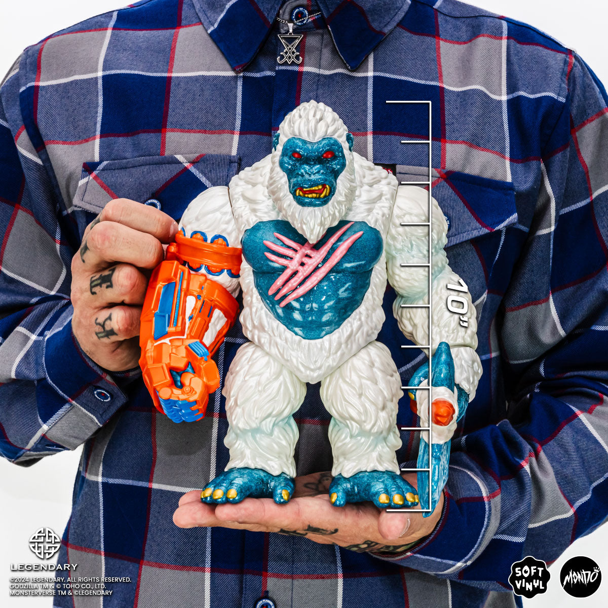 Godzilla x Kong: The New Empire Kong Soft Vinyl Figure - Primal Frost Variant Collectible Toy for Movie Fans & Pop Culture Enthusiasts | Perfect for Display, Gifts, and Anime Collections