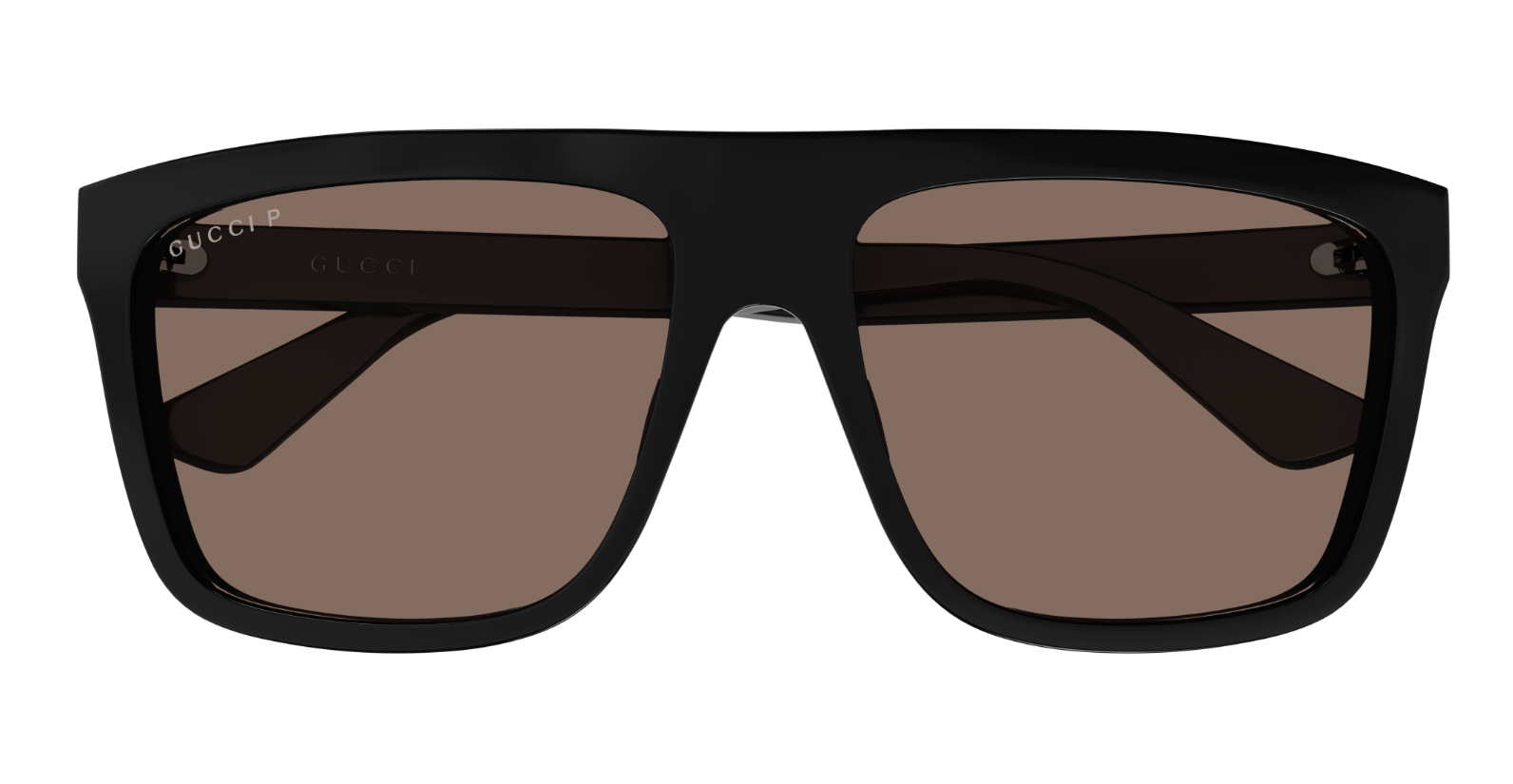 Gucci GG 0748S 005 Polarized Sunglasses for Men - Black/Brown Rectangular Frame - UV Protection & Anti-Glare - Perfect for Driving, Beach & Outdoor Activities