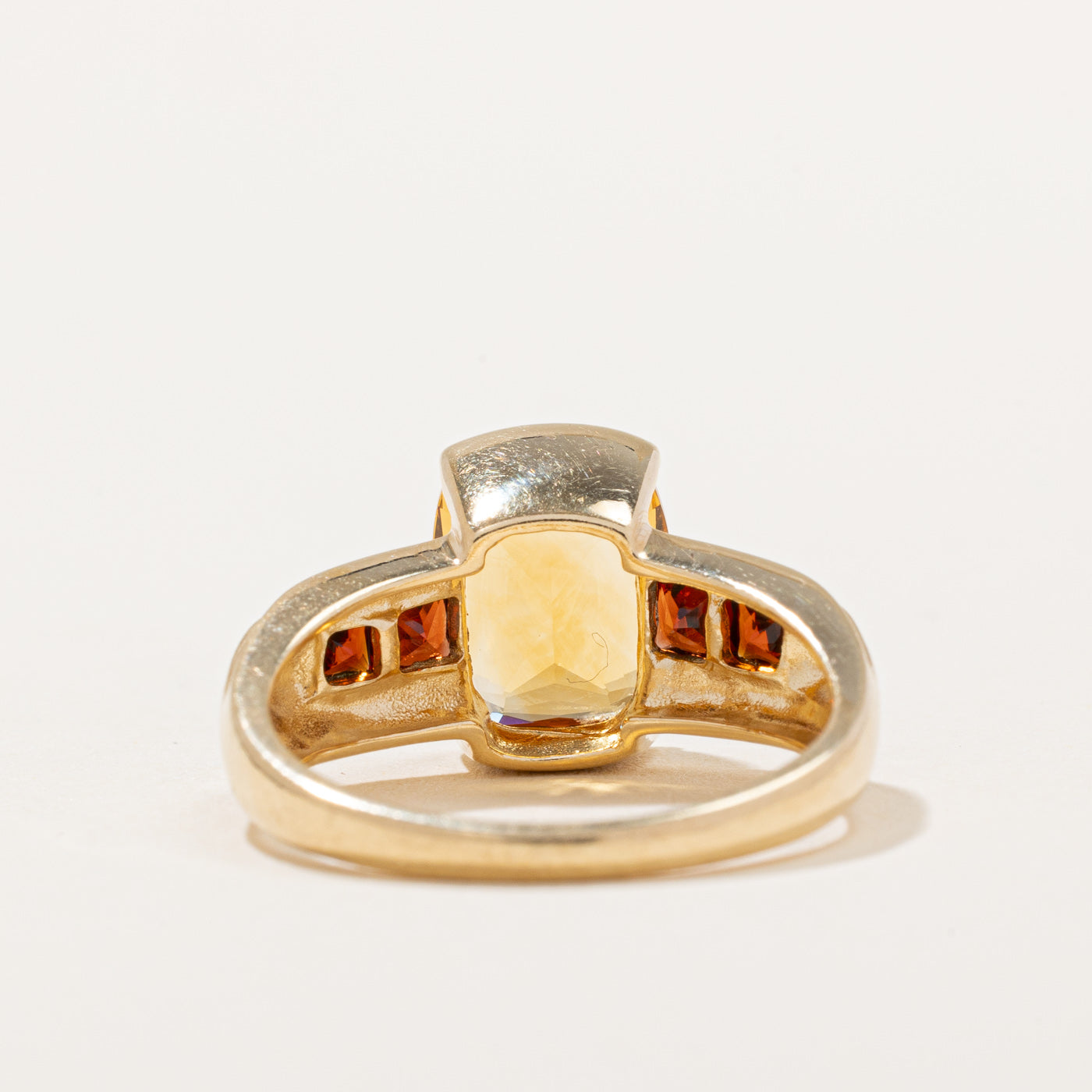 3.00ct Citrine & 0.50ctw Garnet Cocktail Ring - Size 6.75 - Elegant Statement Jewelry for Women - Perfect for Parties, Weddings & Special Occasions