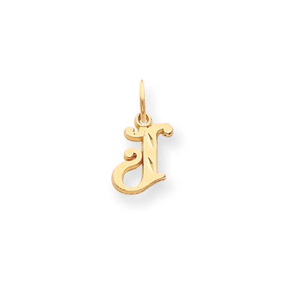 14k Yellow Gold Mini Letter J Initial Charm - Black Bow Jewelry Isabelle Collection for Personalized Gifts & Everyday Elegance