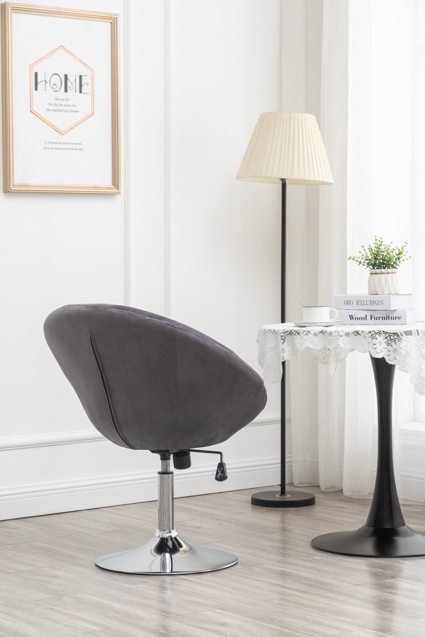 Roundhill Furniture Noas Velvet Upholstered Tufted Back Swivel Accent Chair - Modern Living Room Lounge Chair for Home Office, Bedroom & Reading Nook
