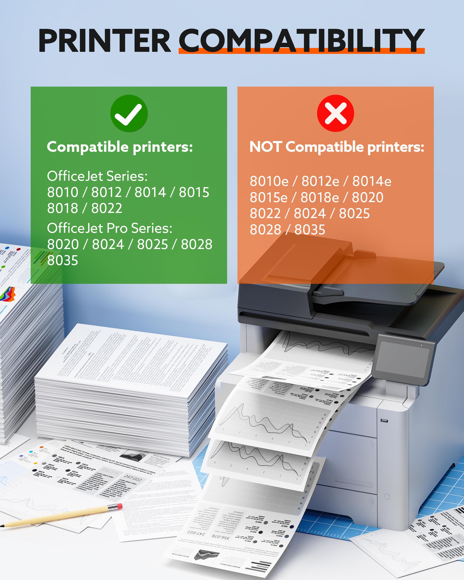 High-Quality 910XL Ink Cartridges for HP OfficeJet Pro 8020 8025 8028 8035 Printers - 2-Pack Black Ink Replacement | Compatible with HP 910 XL | Perfect for Home Office Printing, Documents & School Projects