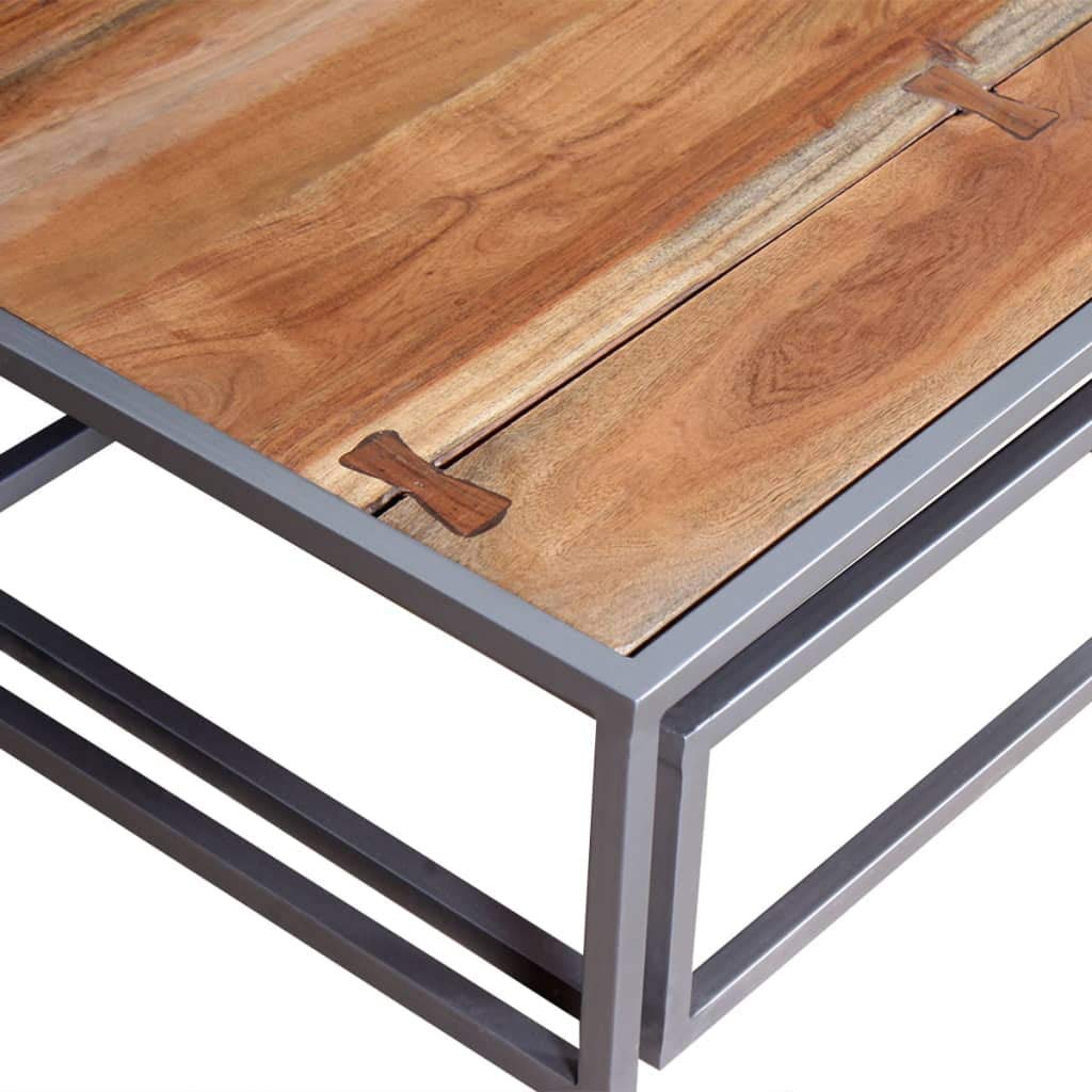 Fast Delivery - 2-Piece Coffee Table Set with Sofa Table, Solid Acacia Wood for Living Room | Modern Home Decor & Lounge Furniture