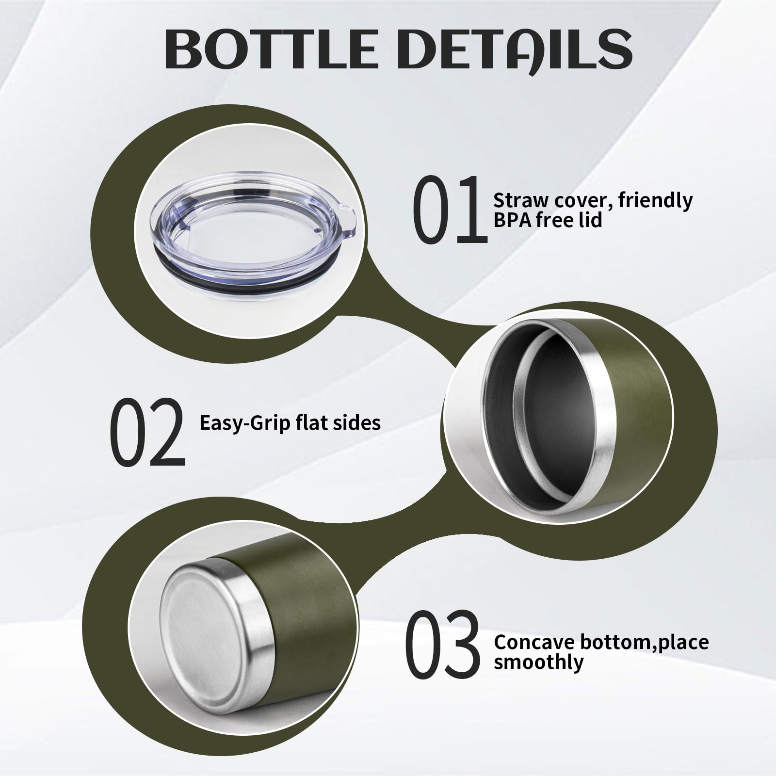 StarSpeed 20oz Stainless Steel Tumbler with Lid - Double Wall Vacuum Insulated Travel Mug for Hot & Cold Drinks - Bulk Pack of 8 Navy Green Powder Coated Coffee Cups - Perfect for Office, Gym, Camping & Road Trips