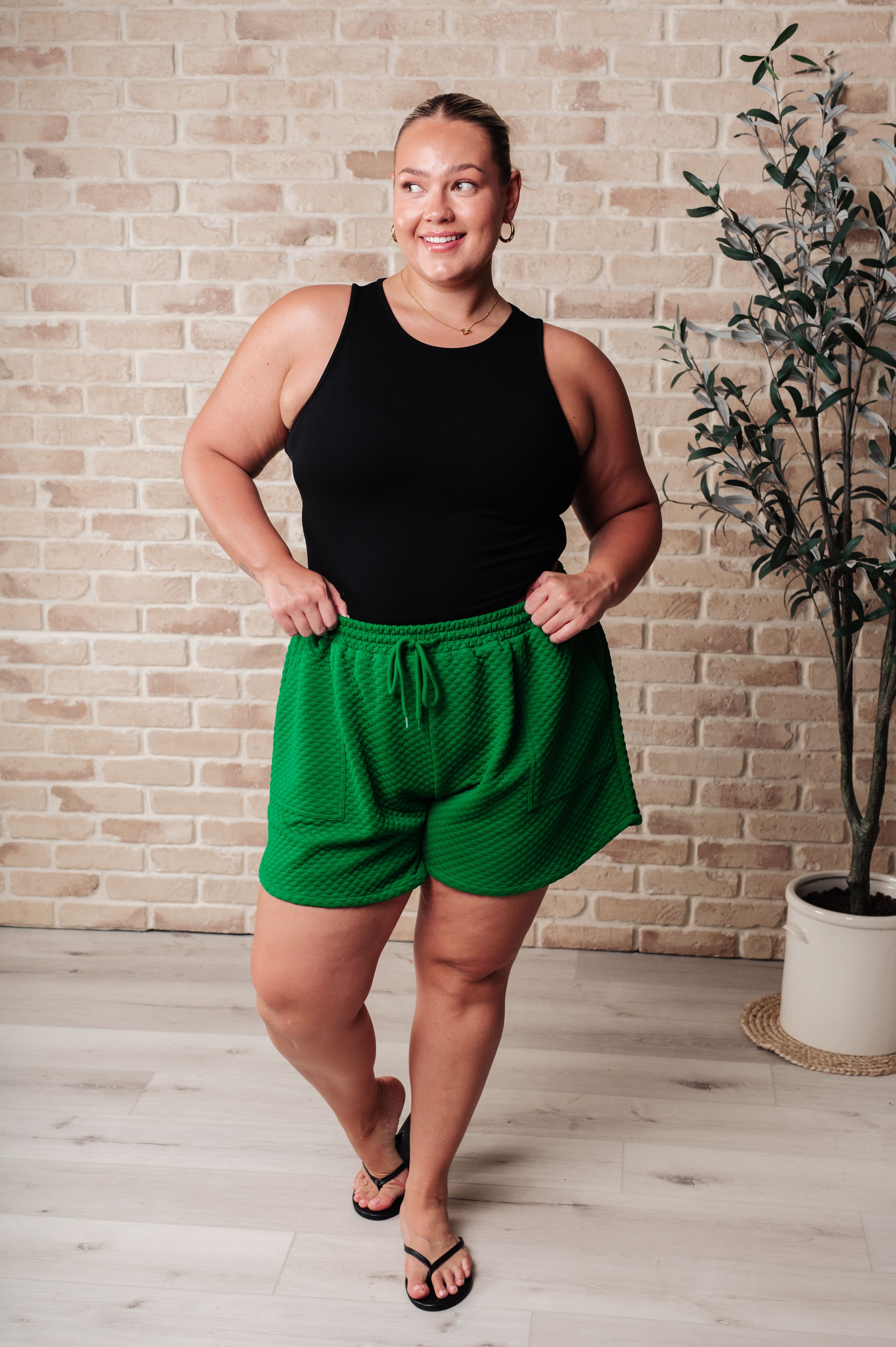 At The Park Quilted Shorts for Women - Comfortable Summer Casual Shorts with Elastic Waistband | Perfect for Outdoor Activities, Picnics, and Beach Vacations
