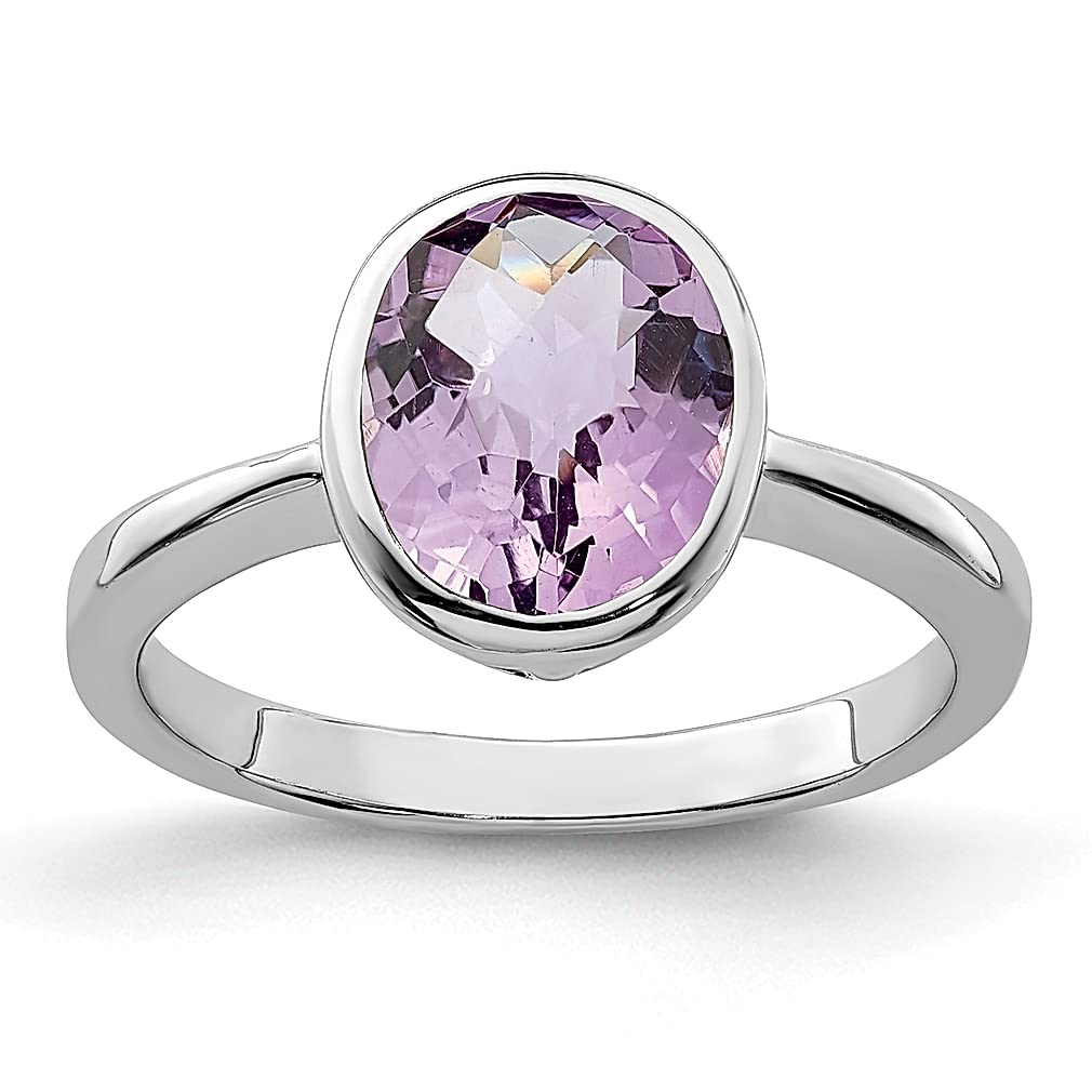 925 Sterling Silver Pink Quartz Band Ring for Women - Elegant Gemstone Jewelry Gift for Her, Perfect for Anniversaries, Birthdays & Special Occasions