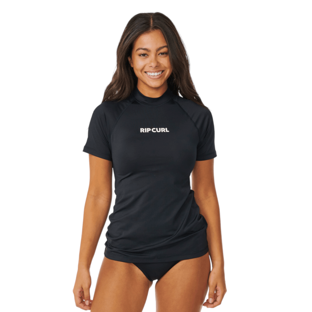 Rip Curl Women's Classic Surf Short Sleeve UPF 50+ Rashguard Shirt - Sun Protection Swimwear for Surfing, Paddleboarding & Beach Activities