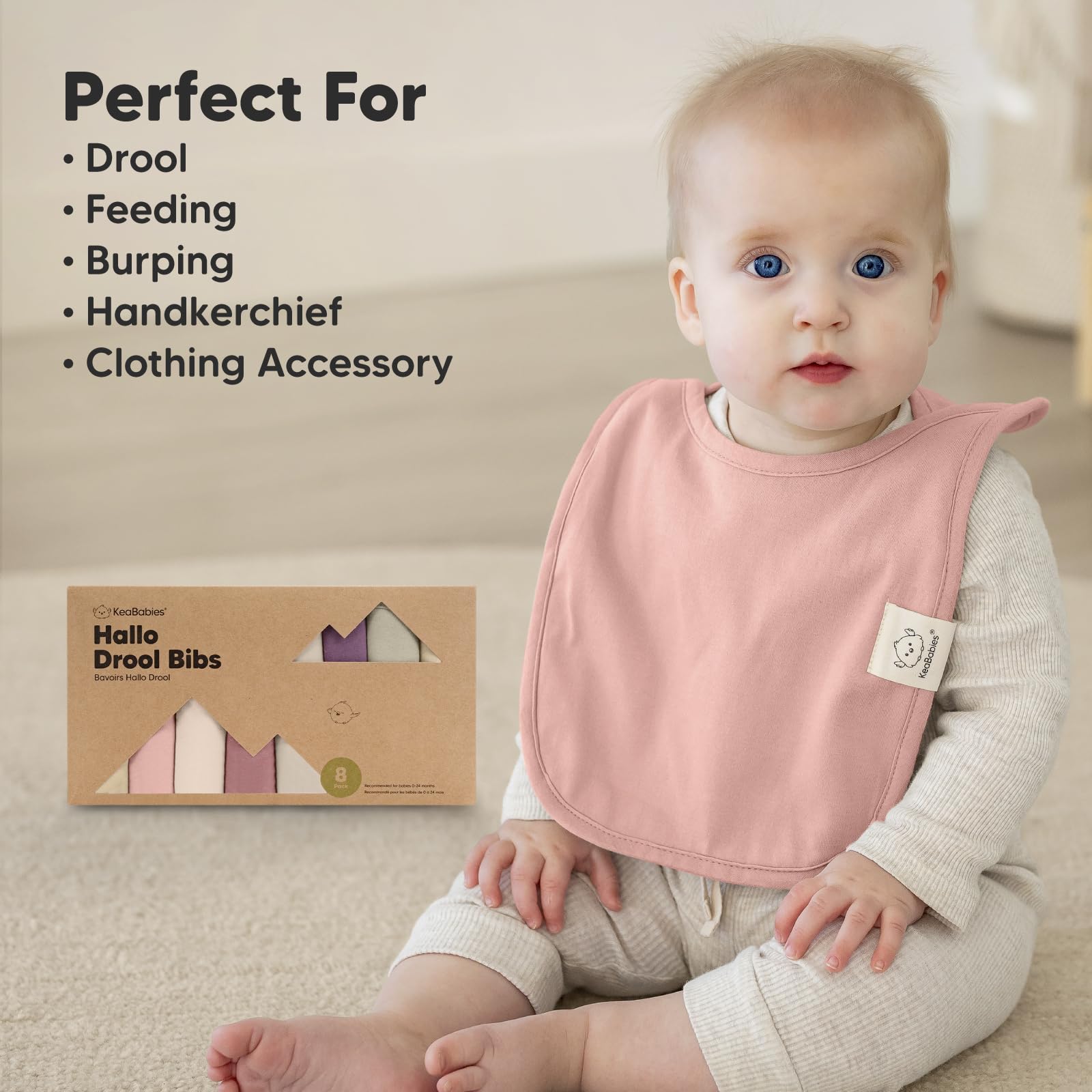 8-Pack Baby Bandana Bibs for Boys & Girls - Drool & Teething Protection for Infants