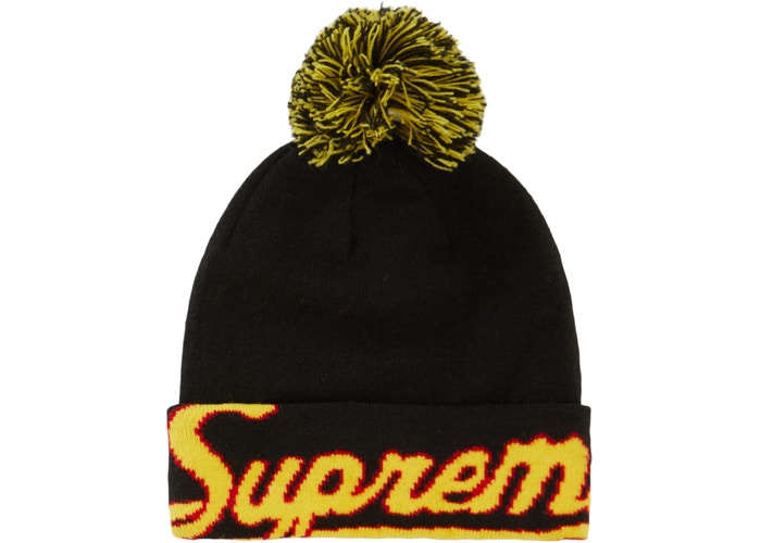 Supreme New Era Script Cuff Beanie - Black Winter Hat for Men & Women - Perfect for Cold Weather, Snow Sports & Streetwear Fashion
