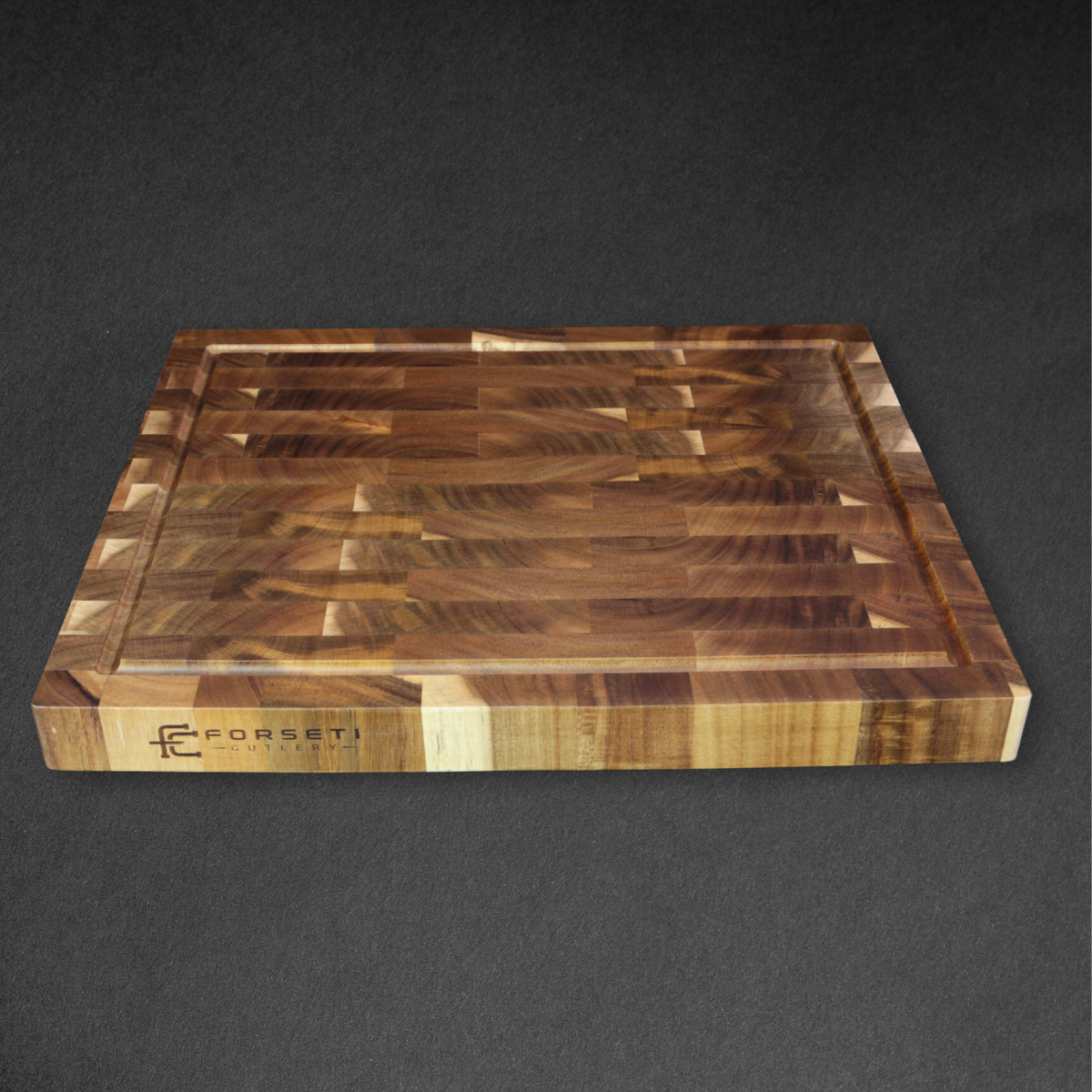 Premium Forseti Steel Acacia Wood Cutting Board - Large Durable Kitchen Chopping Block with Juice Groove - Perfect for Meat, Vegetables & Food Prep - Ideal for Home Chefs & Professional Kitchens