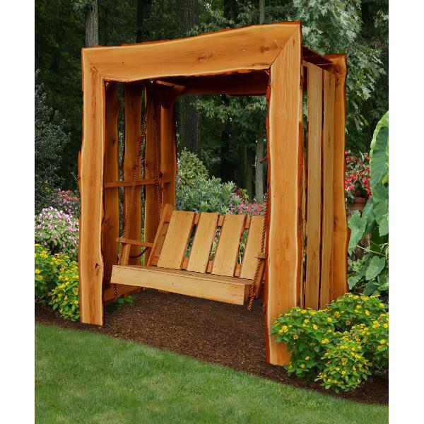 A & L Furniture Appalachian Arbor with Timberland Swing and Rope - Perfect for Backyard, Garden, and Outdoor Relaxation