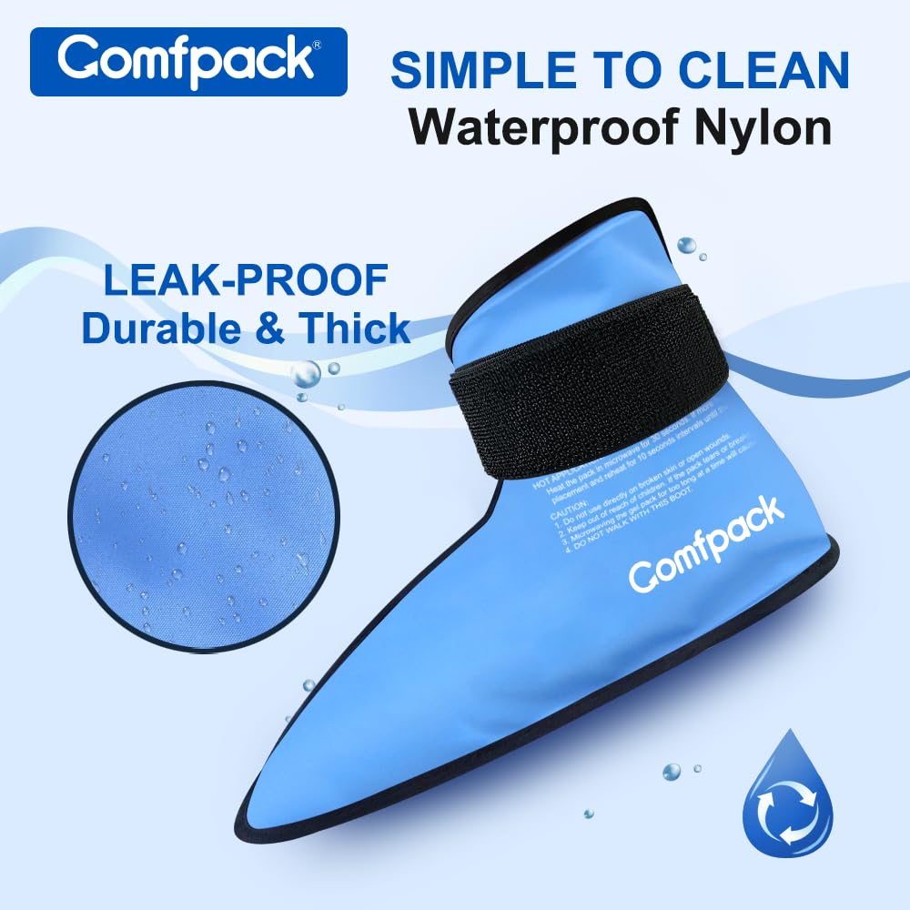 Reusable Gel Ice Pack Wrap for Foot & Ankle Pain Relief - 2 Pack Cold Therapy for Plantar Fasciitis, Achilles Tendonitis, Bunion, Swelling & Heel Pain - Post-Surgery Recovery & Neuropathy Support - Perfect for Athletes, Runners & Post-Op Care