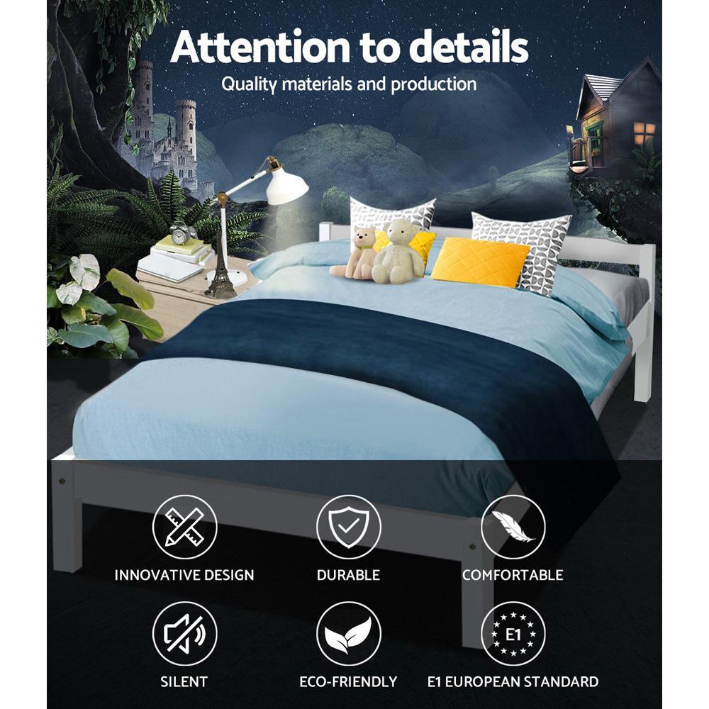 Premium Gibson Bed White & Normay Series Pillow Top Mattress - Medium Firm Support - Double Package Set - Perfect for Guest Rooms, Dorms & Cozy Bedrooms