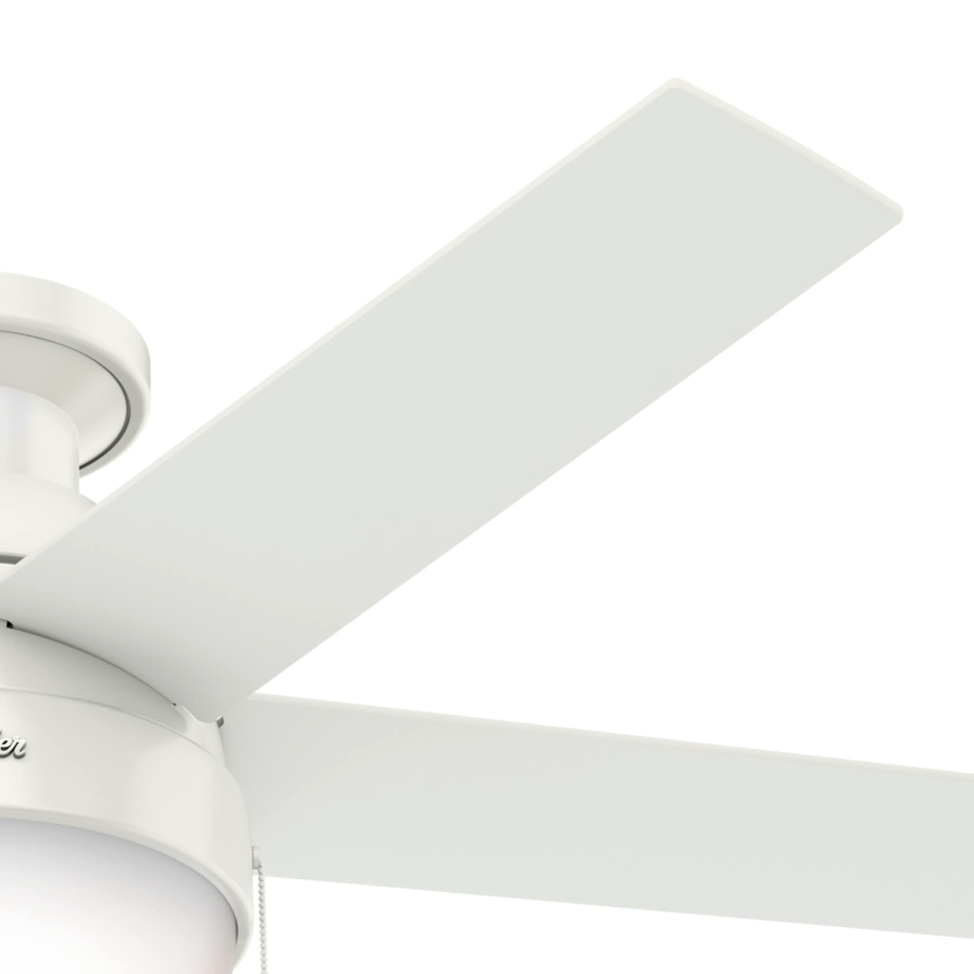 Hunter 59269 Anslee 46-inch White Ceiling Fan with Light Kit - Perfect for Living Room, Bedroom & Indoor Spaces
