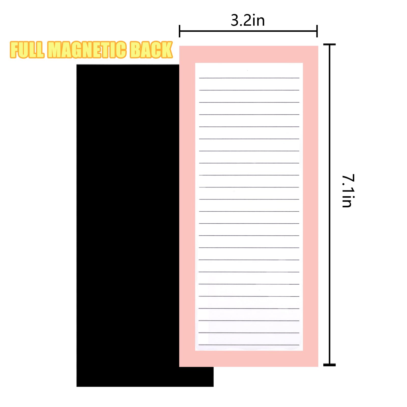 4 Pack Magnetic Notepads for Refrigerator - 200 Sheets with Full Magnet Back - Grocery Shopping List Pads - Perfect for Kitchen, Office & Home Organization
