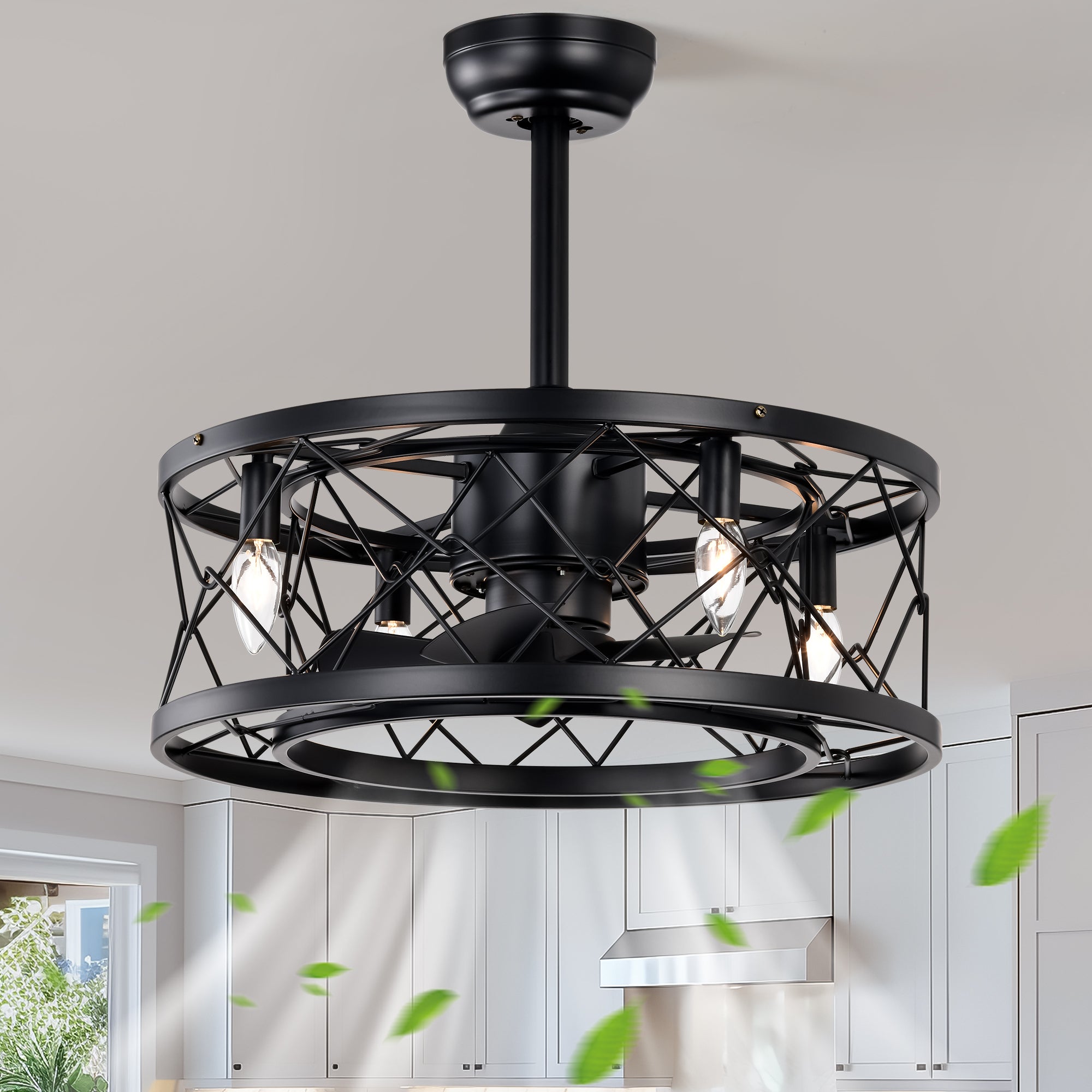 Quiet AC Motor Ceiling Fan - Low Noise, Small Modern Enclosed Reversible Design for Farmhouse, Bedroom & Living Room | Perfect for Home Cooling and Air Circulation
