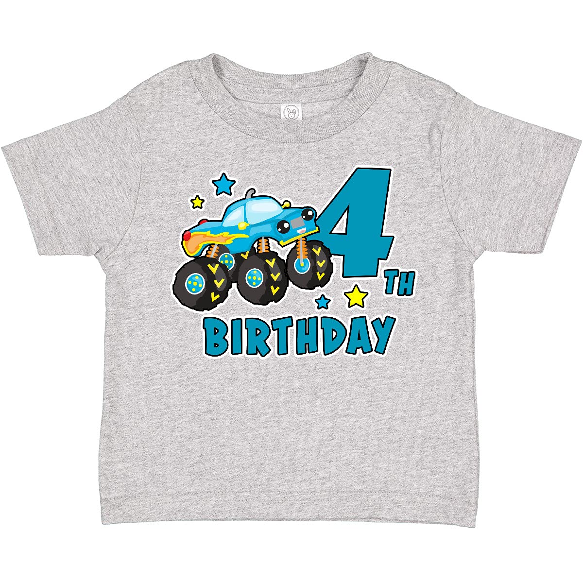 Inktastic 4th Birthday Monster Truck Toddler T-Shirt - Cute Boys' Graphic Tee for Birthday Party & Playtime