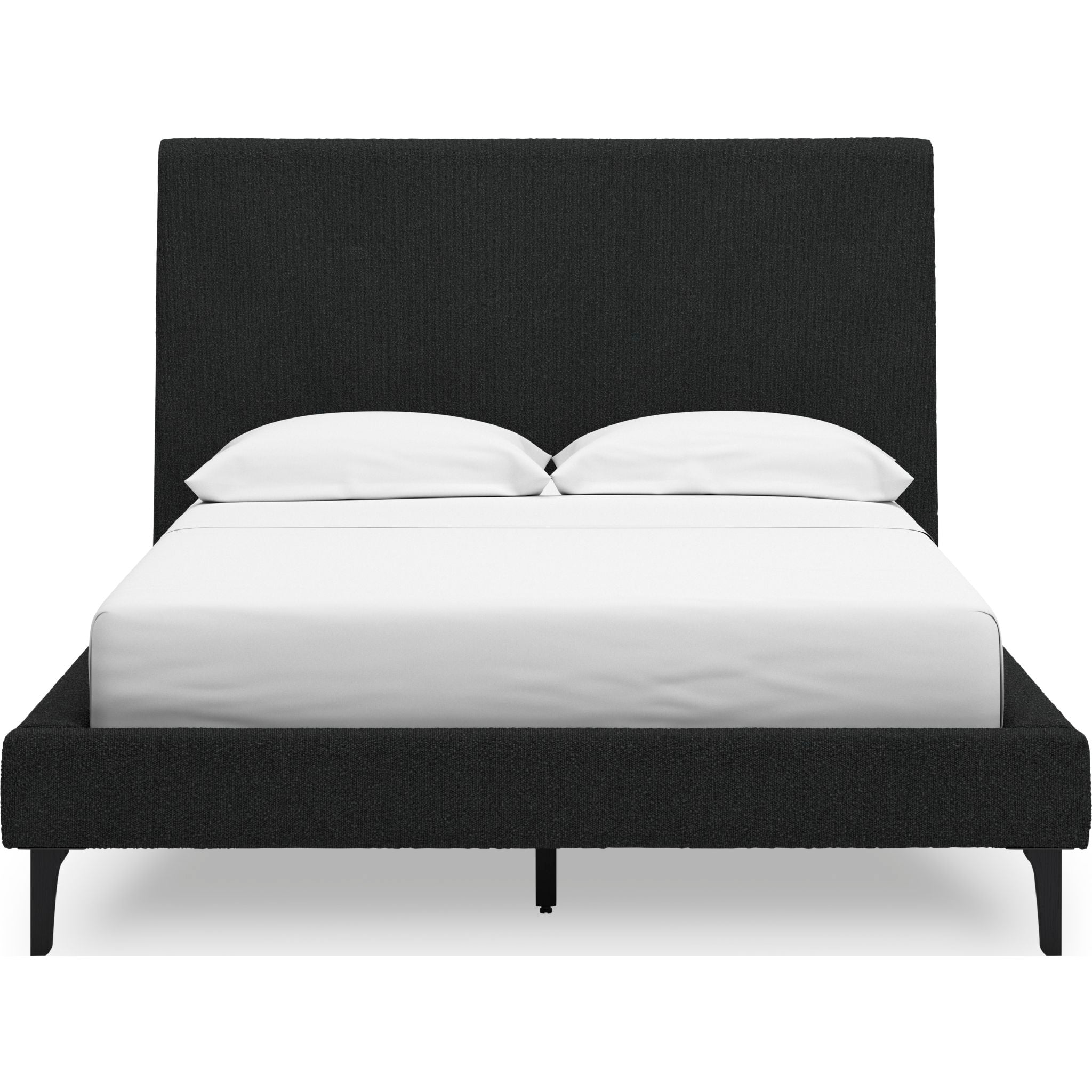Cadmori Full Upholstered Bed Frame with Soft Fabric Headboard - Queen Size Platform Bed for Bedroom, Guest Room & Master Suite | Modern Upholstered Bed with Sturdy Wooden Slats Support