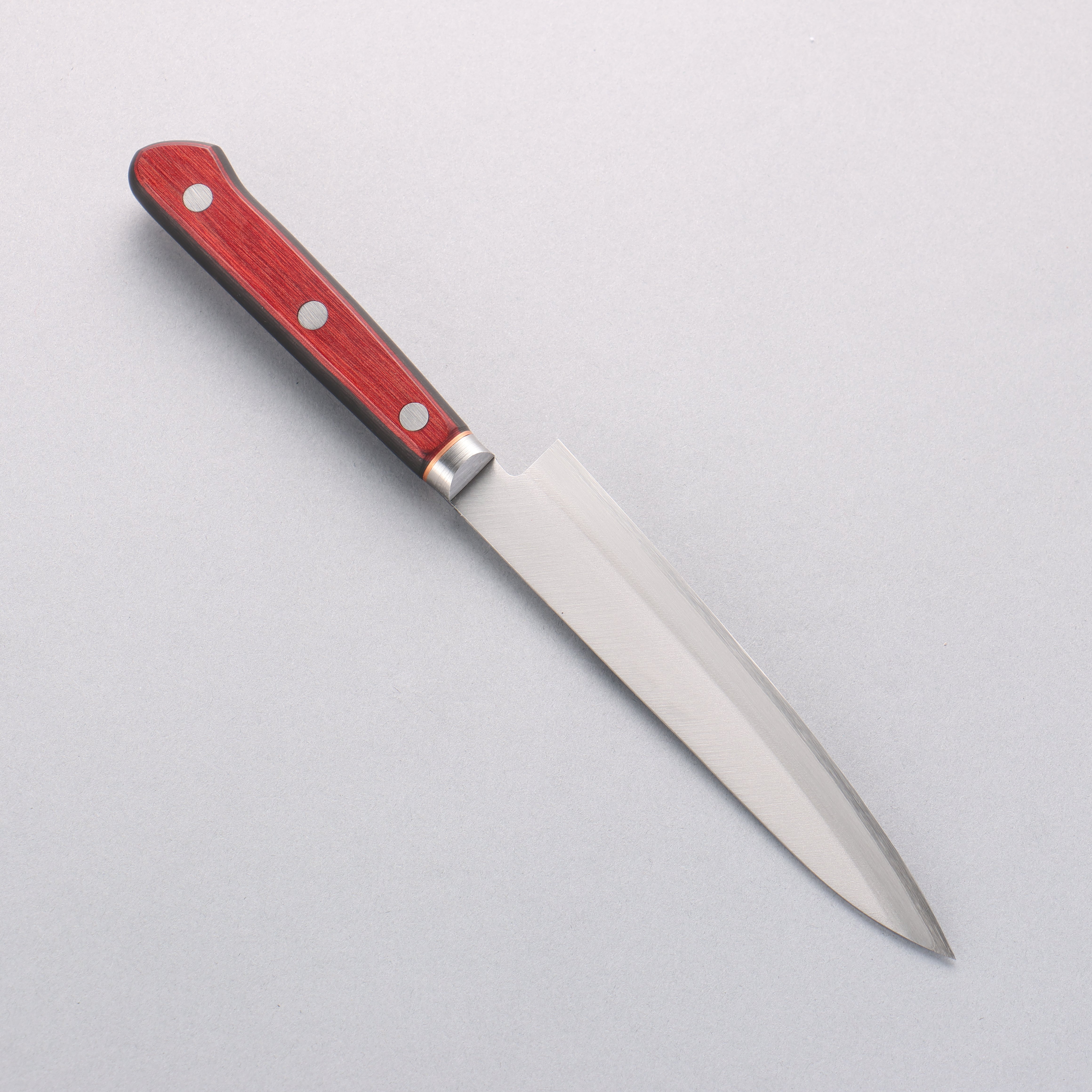 Seisuke Blue Super Petty Utility Knife 145mm with Red Pakka Wood Handle - Perfect for Precision Slicing, Peeling & Garnishing in Home Kitchens & Professional Cooking