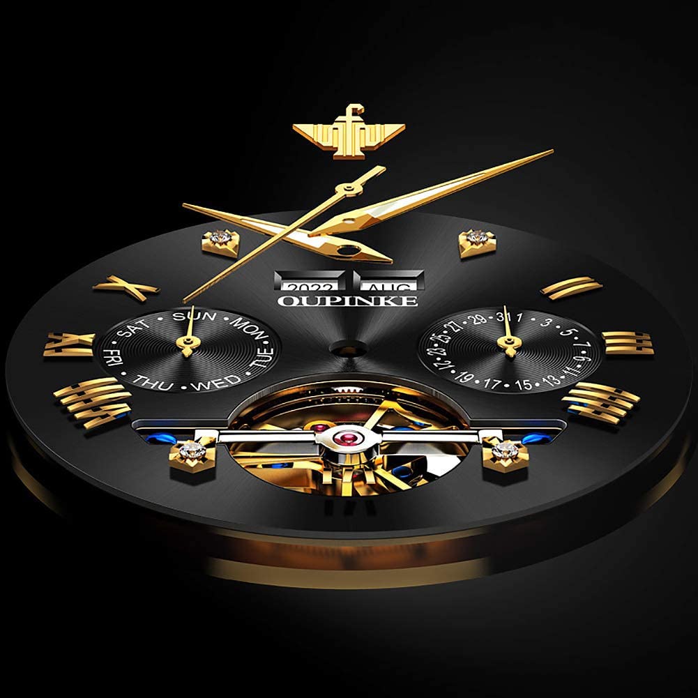 Premium Automatic Skeleton Tourbillon Men's Watch - Self-Winding Luxury Dress Watch with Sapphire Crystal - Perfect for Business, Formal Events & Gifts