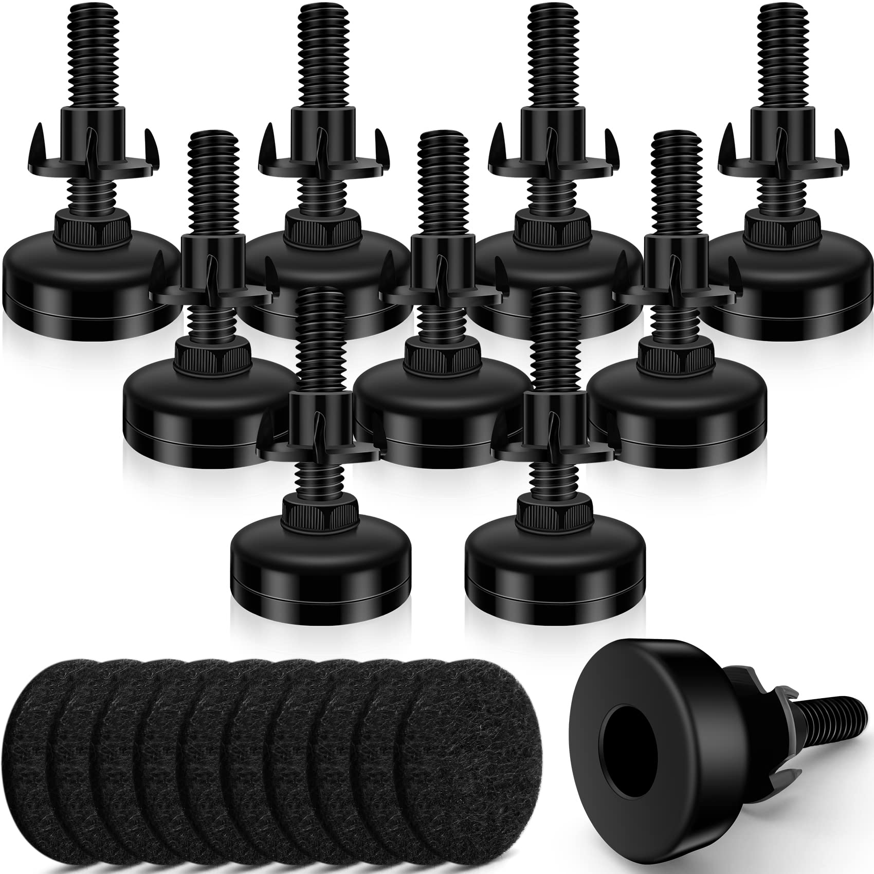 10-Pack Heavy Duty Adjustable Furniture Leveling Feet - 3/8