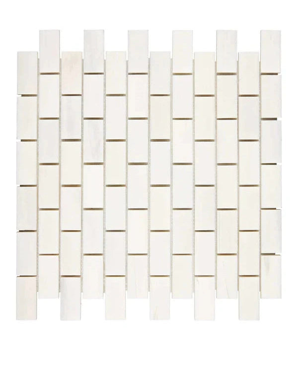 Bianco Dolomite 1x2 Mosaic Tile - Polished or Honed Finish - Perfect for Kitchen Backsplash, Bathroom Walls & Flooring