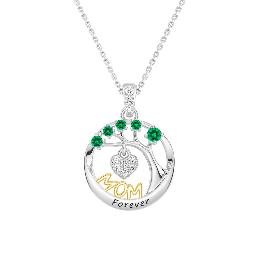 Personalized Birthstone Tree of Life Necklace for Mom - Custom Name & Heart Pendant - Perfect Gift for Mother's Day, Birthday & Anniversary - Jewelry for Women