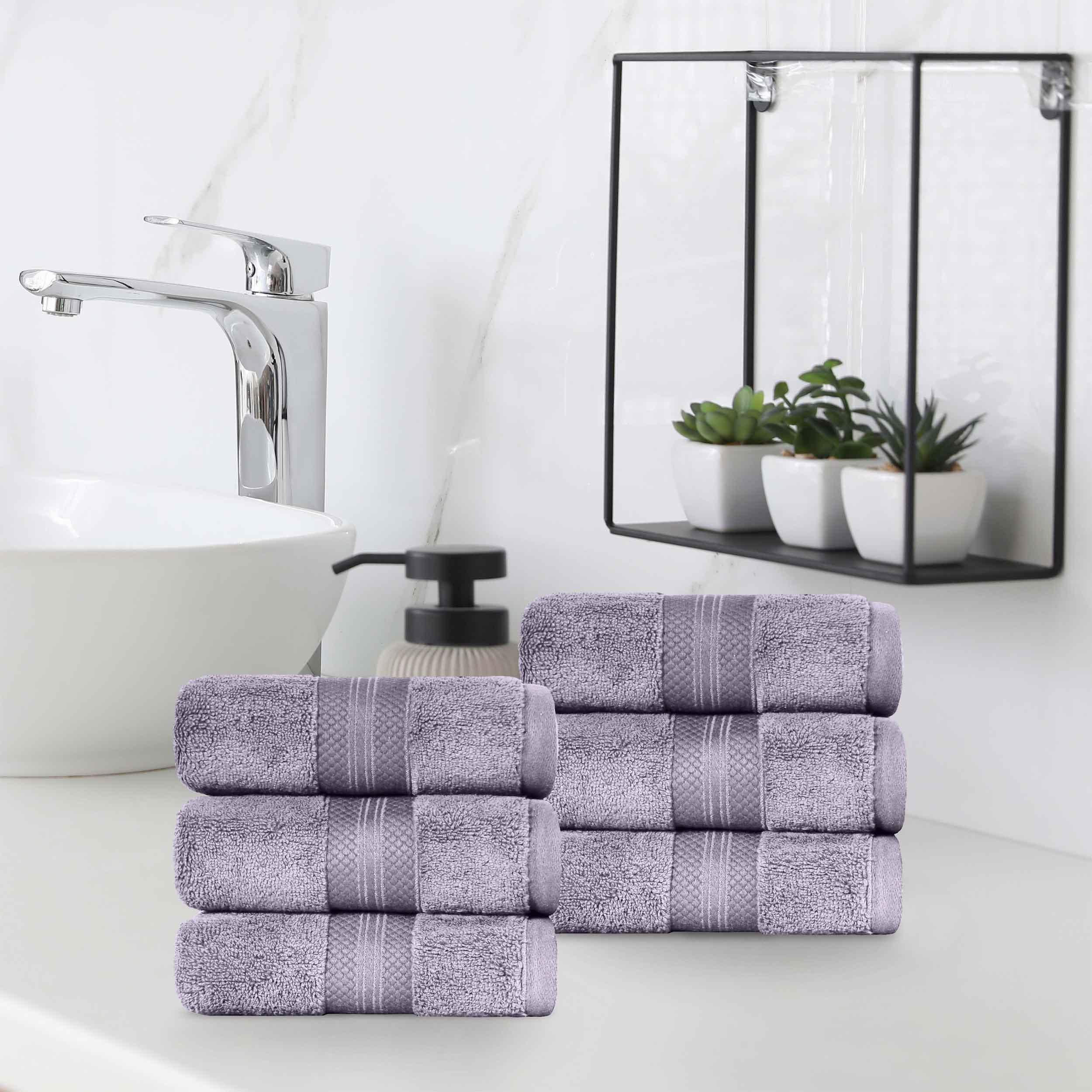 Premium 6-Piece Turkish Cotton Hand Towel Set - Ultra Soft, Highly Absorbent & Quick-Drying - Perfect for Bathroom, Kitchen, Gym & Spa Use