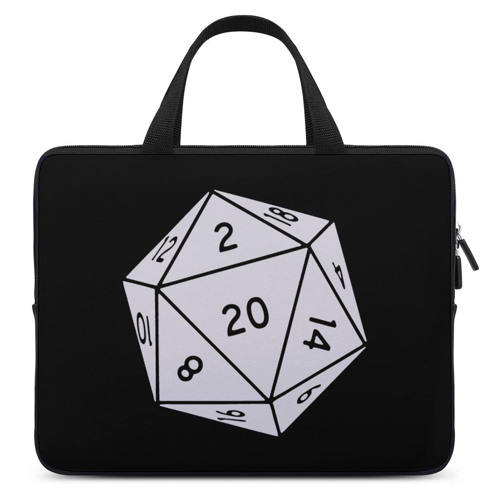 D20 Dice Pattern Waterproof Laptop Bag - 15.6 Inch Business Casual Slim Computer Briefcase for Work, Travel & School | Lightweight & Durable Laptop Case for Men & Women