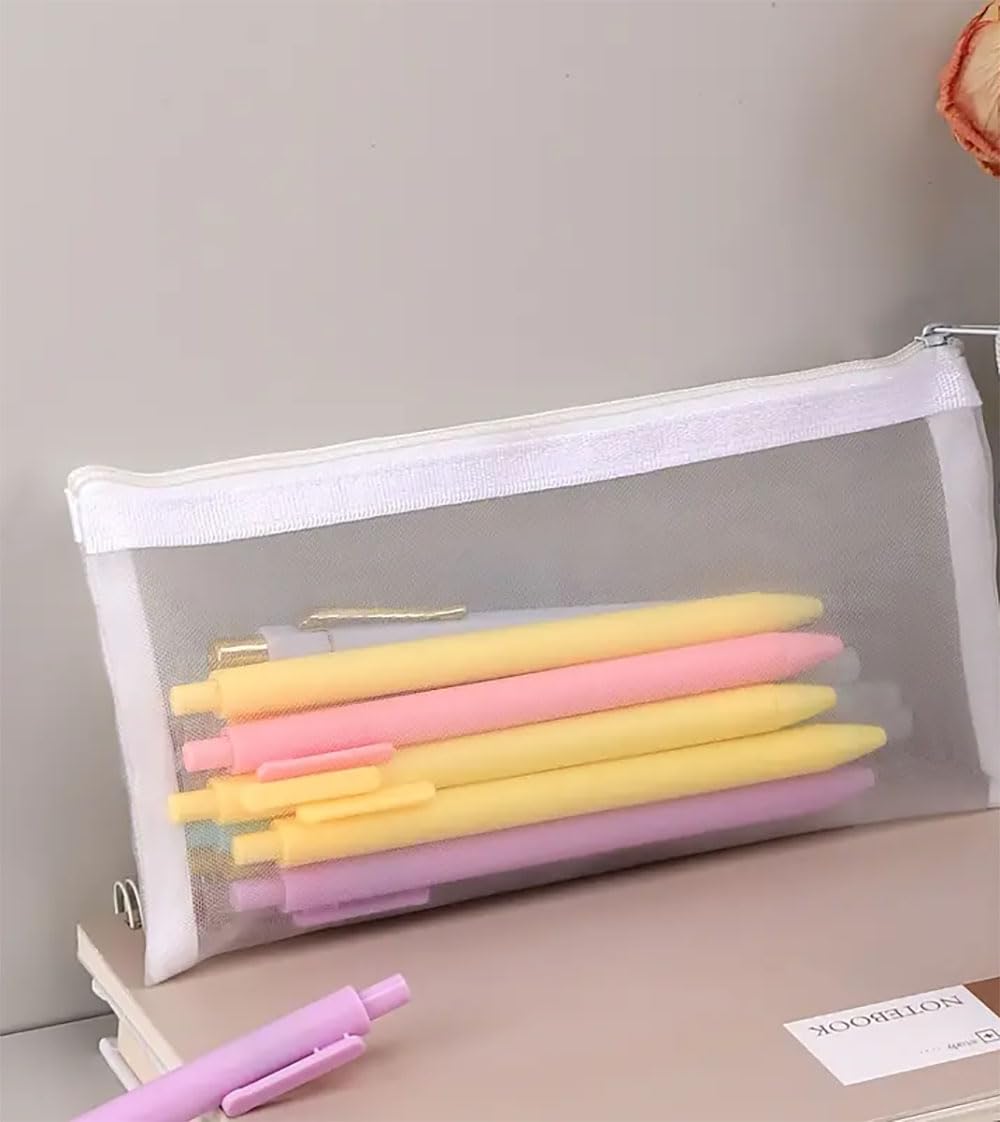 Swilak 2-Pack Clear Plastic Zipper Pouch - Stationery Organizer for School, Office & Travel - Document Storage Bags, Pencil Cases, Cosmetic Pouches - Small Size for Certificates, Pens & Makeup Accessories - Perfect for Students, Professionals & Travelers