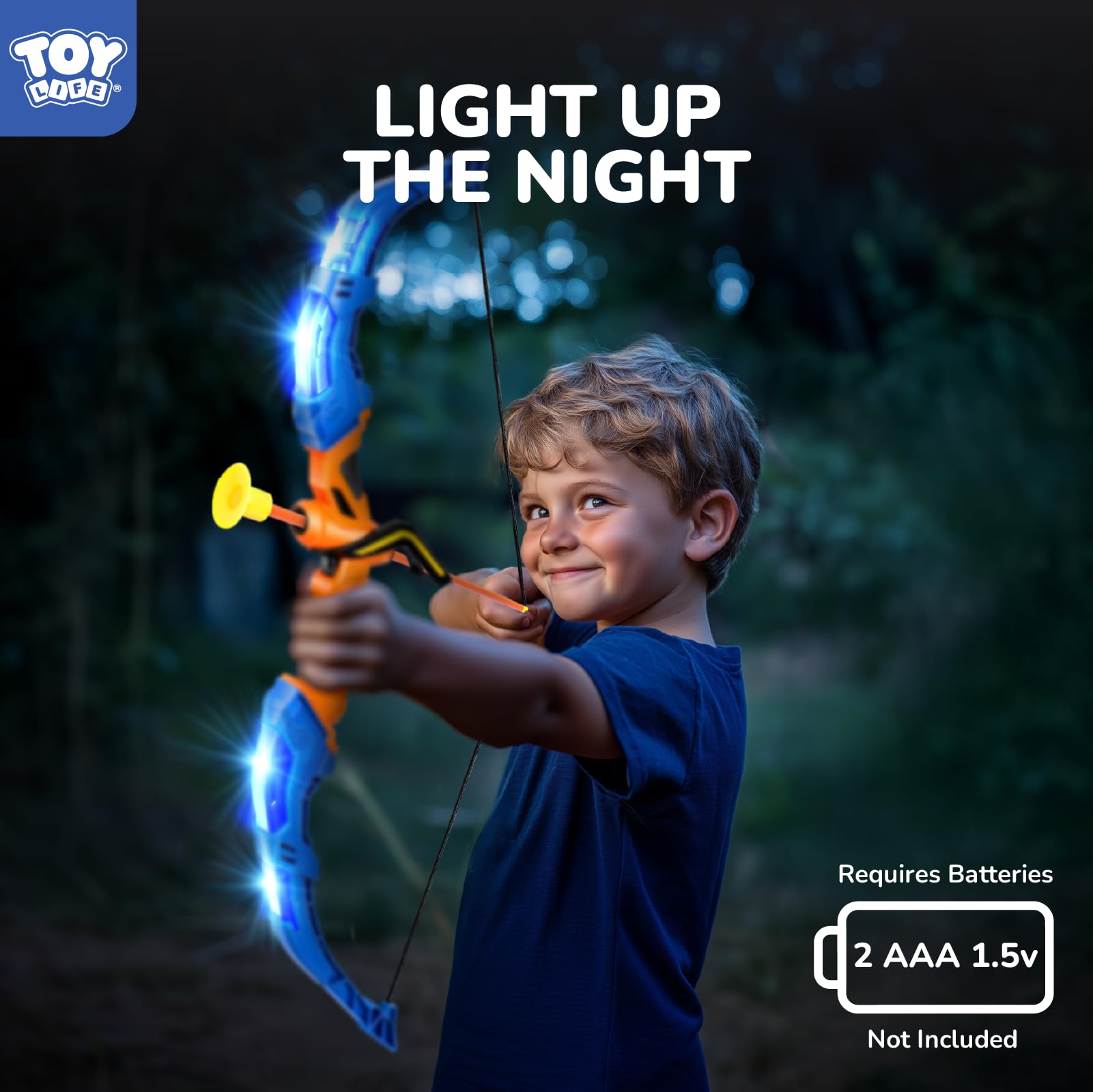 TOY Life LED Bow and Arrow Set for Kids Ages 4-12 - Outdoor Archery Game Toy with Light Up Arrows | Perfect Birthday Gift for Boys & Girls | Backyard Fun, Camping Activities & Outdoor Play