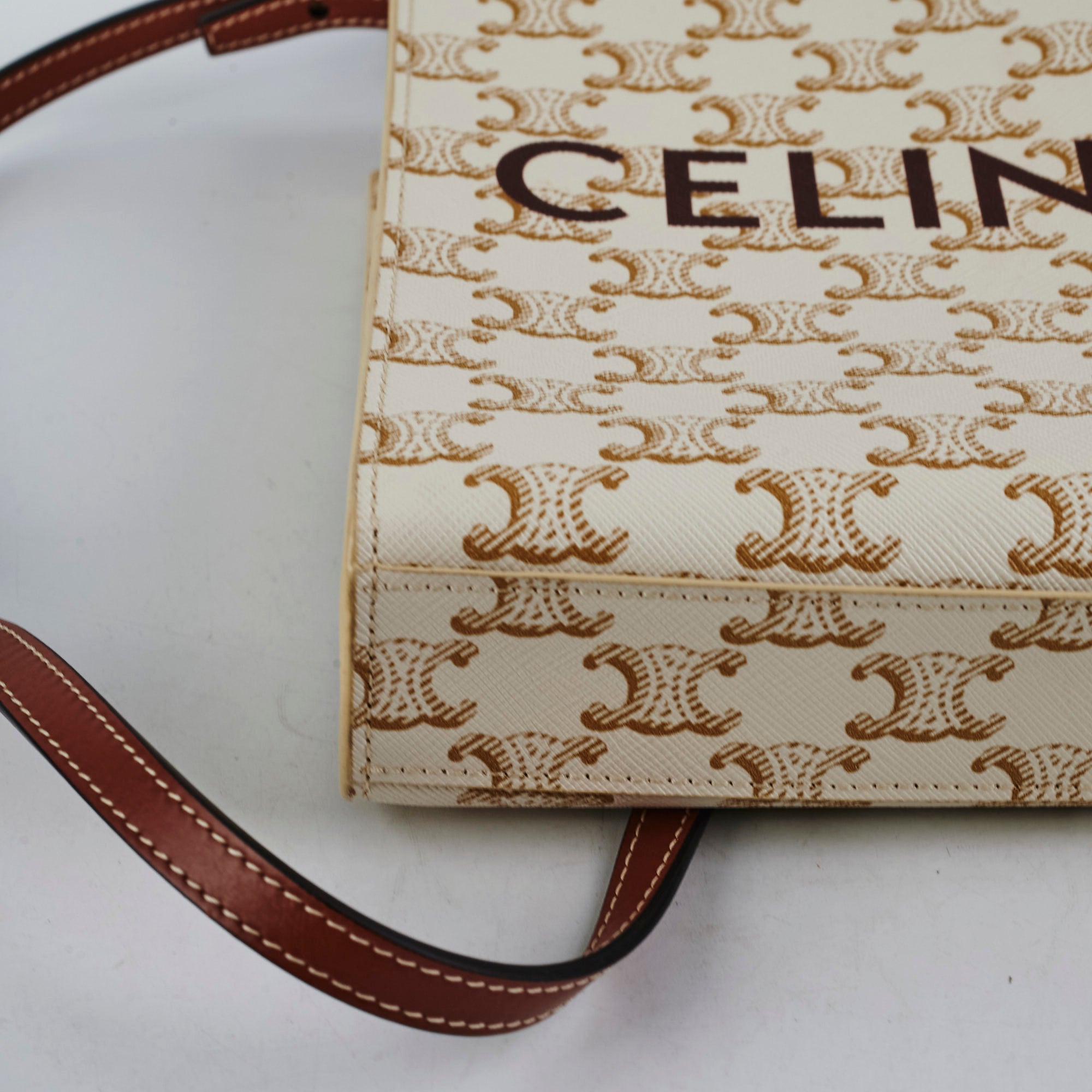 Celine Mini Vertical Cabas Canvas Logo Tote Bag - Luxury Designer Handbag for Women - Perfect for Work, Travel & Everyday Use