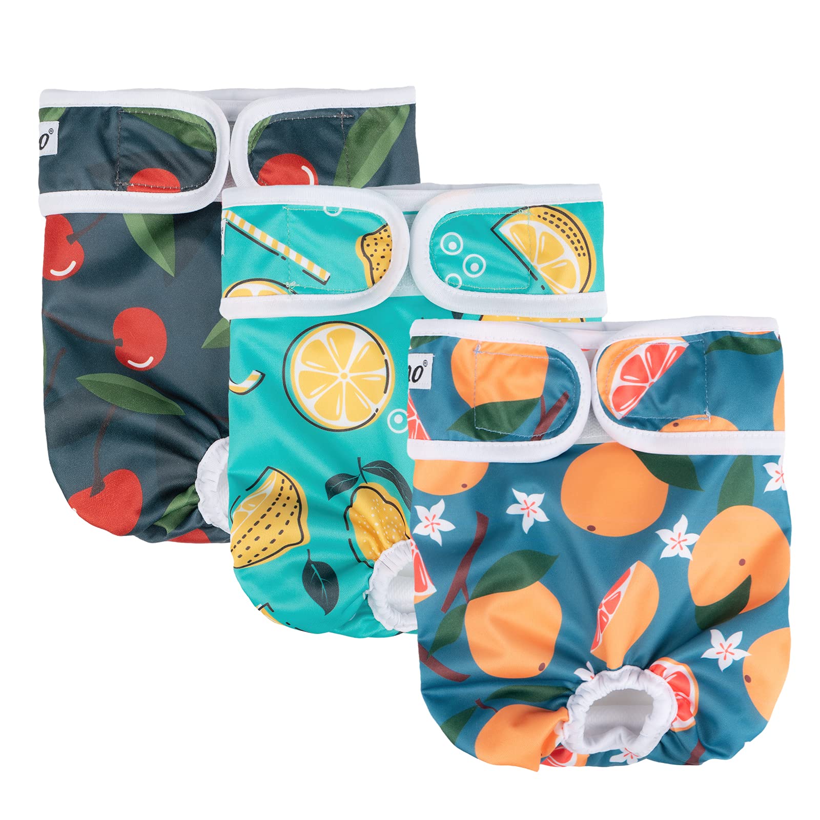 Washable Reusable Female Dog Diapers (3 Pack) - Highly Absorbent No Leak Pet Diapers with Adjustable Straps for Dogs in Heat | Perfect for Period Protection, House Training & Travel Use