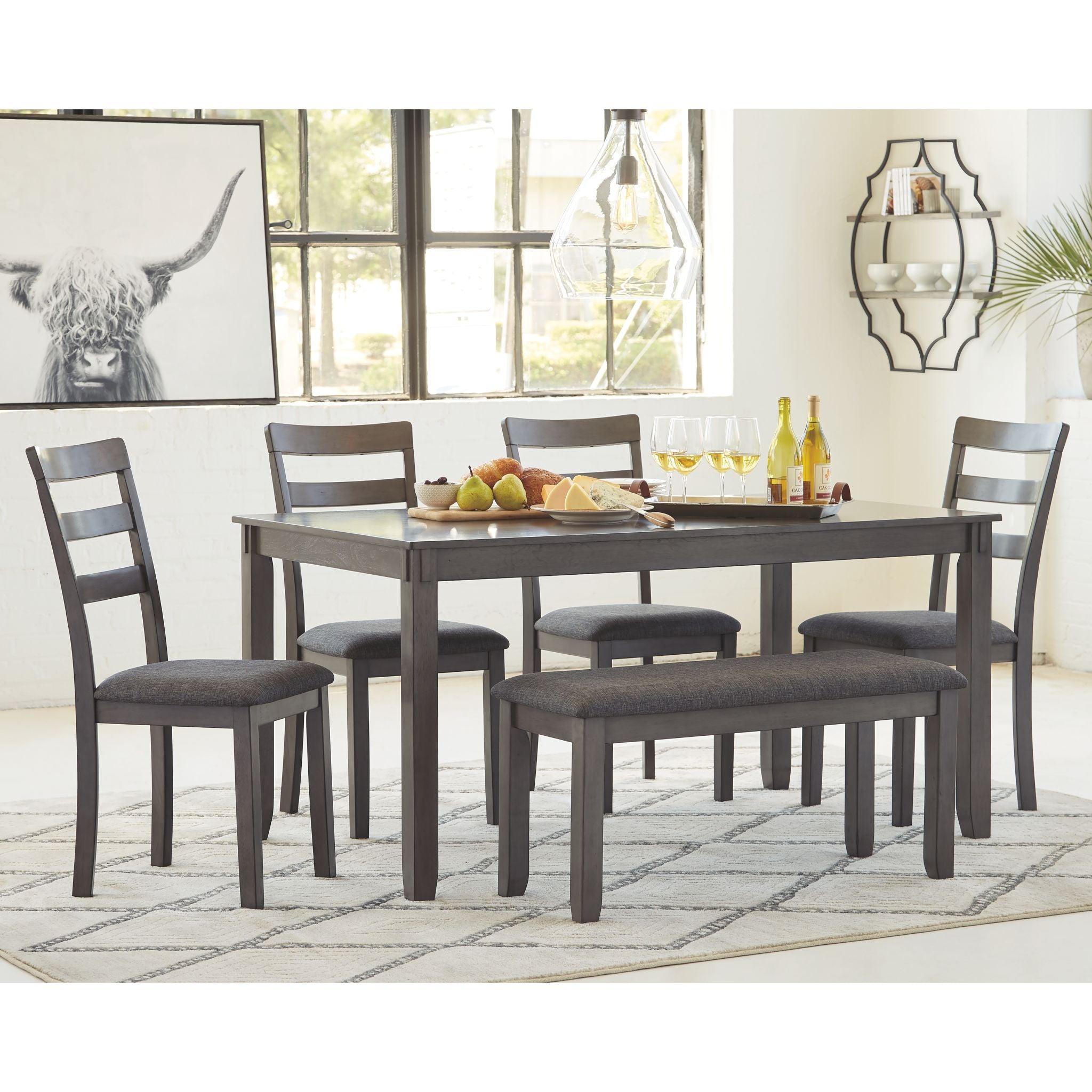 Stylish 5-Piece Bridson Dining Set - Modern Wooden Table & Chairs for Kitchen & Dining Room - Perfect for Family Meals & Entertaining Guests