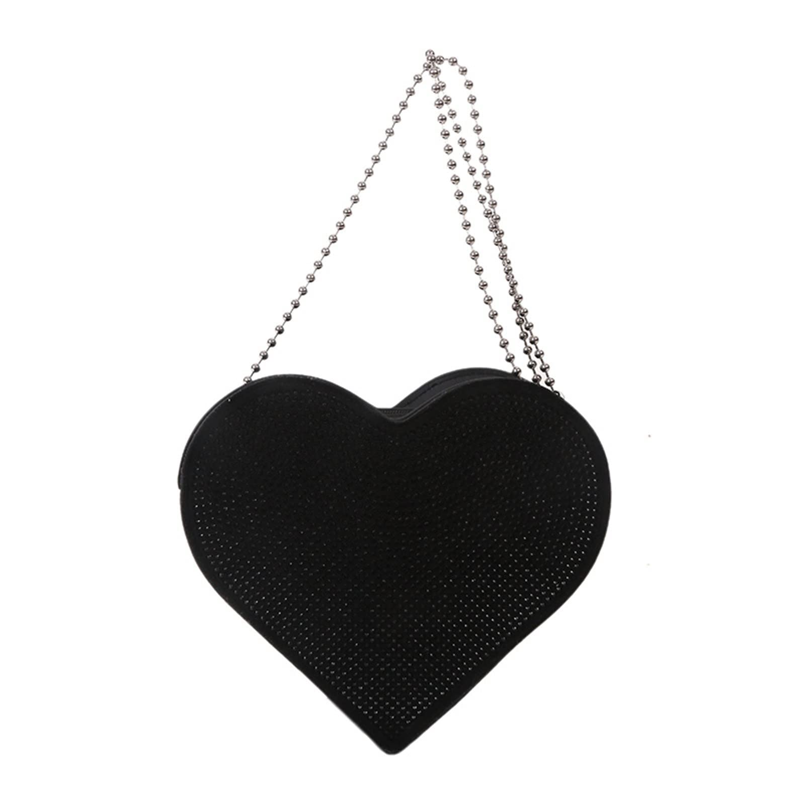 Stylish Rhinestone Heart Shoulder Bag for Women - Perfect for Parties & Dating