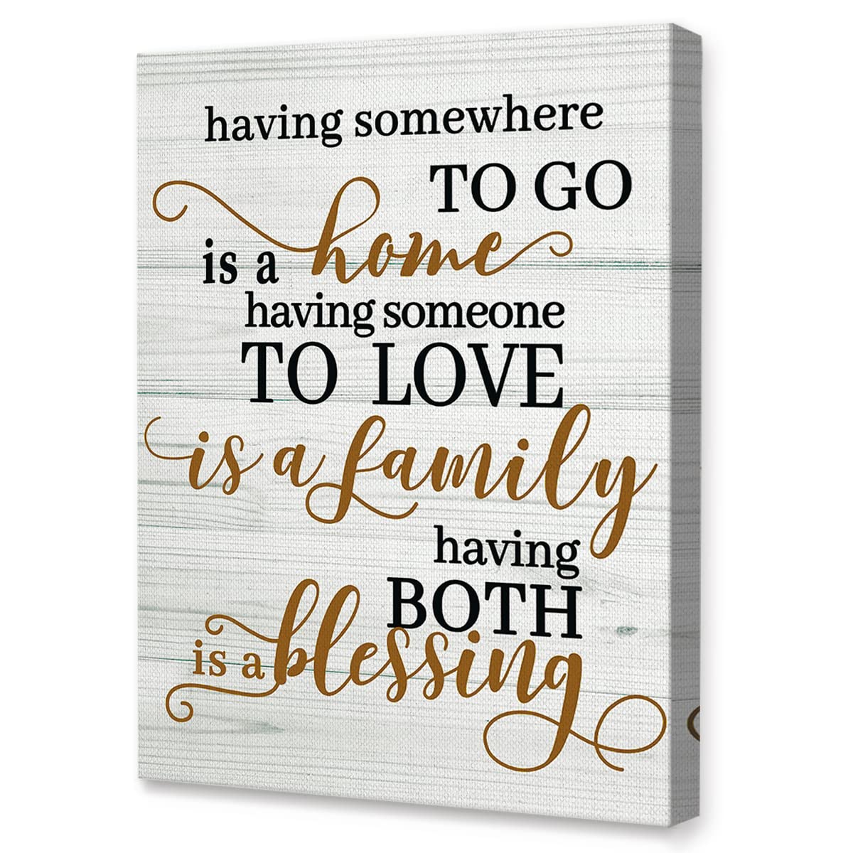 LISTNGBO Family Blessing Wall Art Decor - Home Canvas Print for Kitchen, Living Room & Farmhouse - Perfect for Family Pictures & Cozy Home Decor | Ideal for Housewarming Gifts & Farmhouse Style Interiors