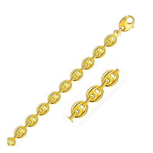 14K Yellow Gold 6.9mm Puffed Mariner Link Chain Necklace - 20 Inch Length for Women, Men | Perfect for Layering, Gifts & Everyday Elegance