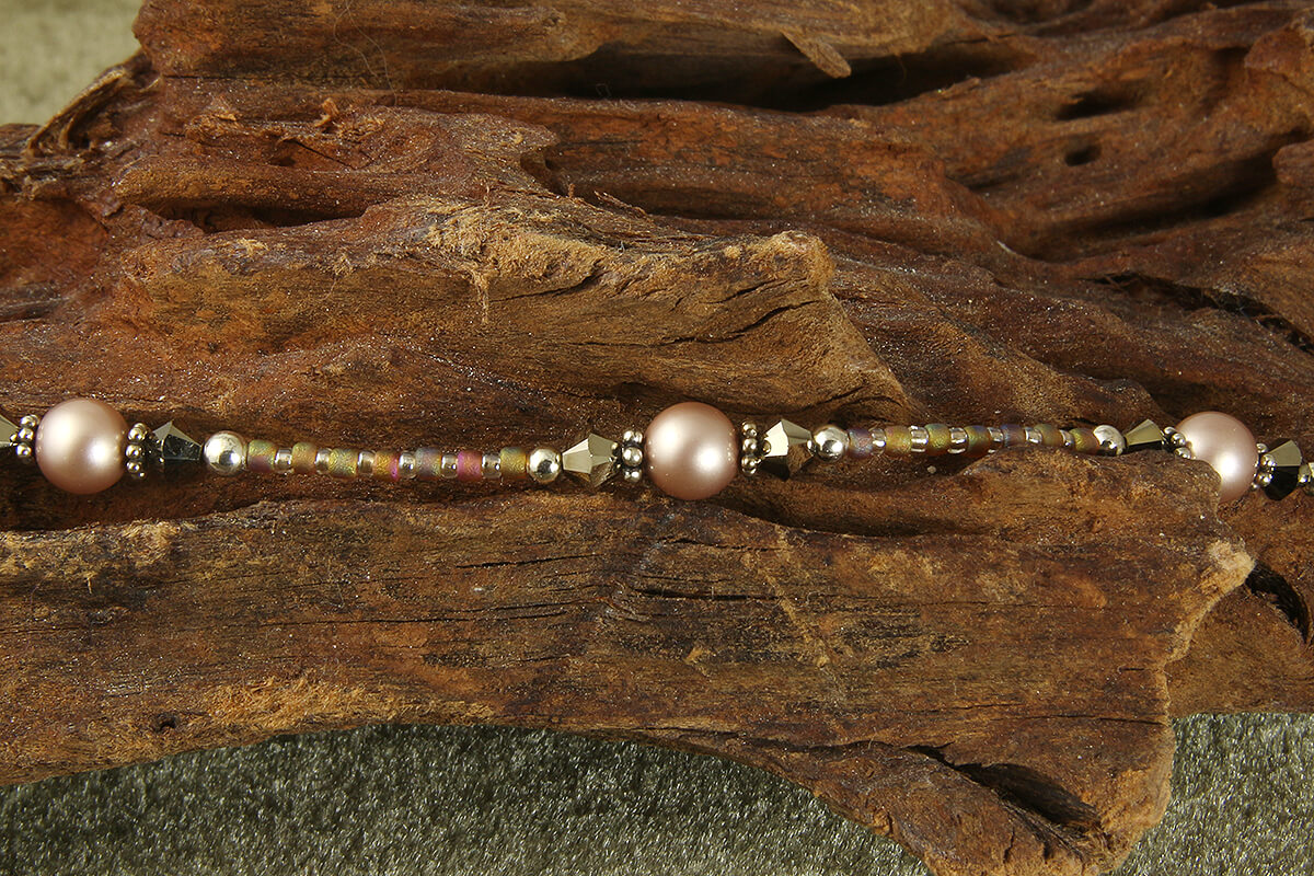 Elegant Bronze Almond Pearl Beaded Anklet for Women - Boho Chic Ankle Bracelet for Summer, Beach & Festival Jewelry