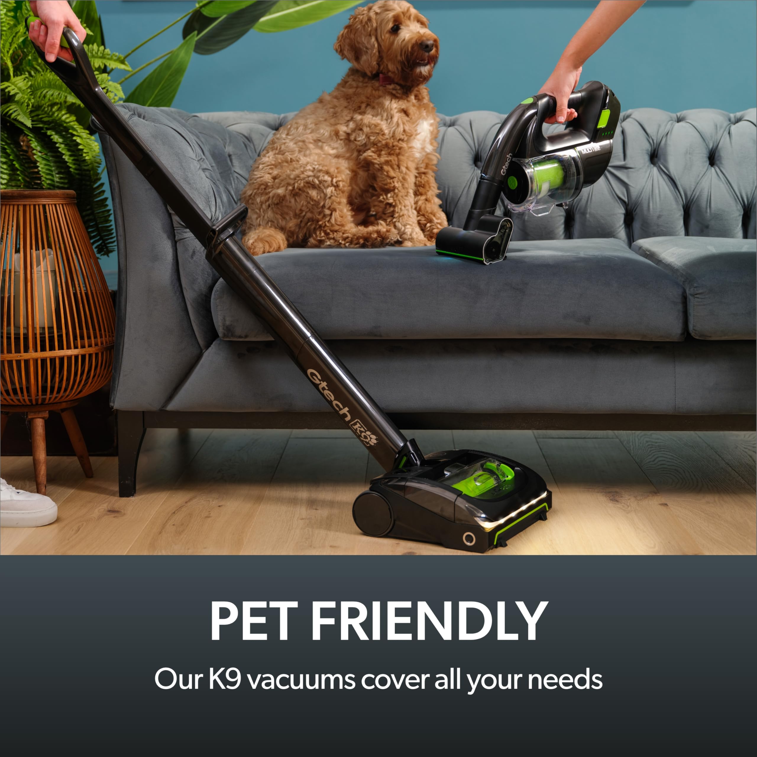 Gtech AirRam 2 K9 & Multi MK2 K9 Cordless Vacuum Cleaner Bundle - 22V Lithium Ion Rechargeable Upright & Handheld Vacuum for Pet Hair - Ideal for Hard Floors, Carpets & Pet Owners