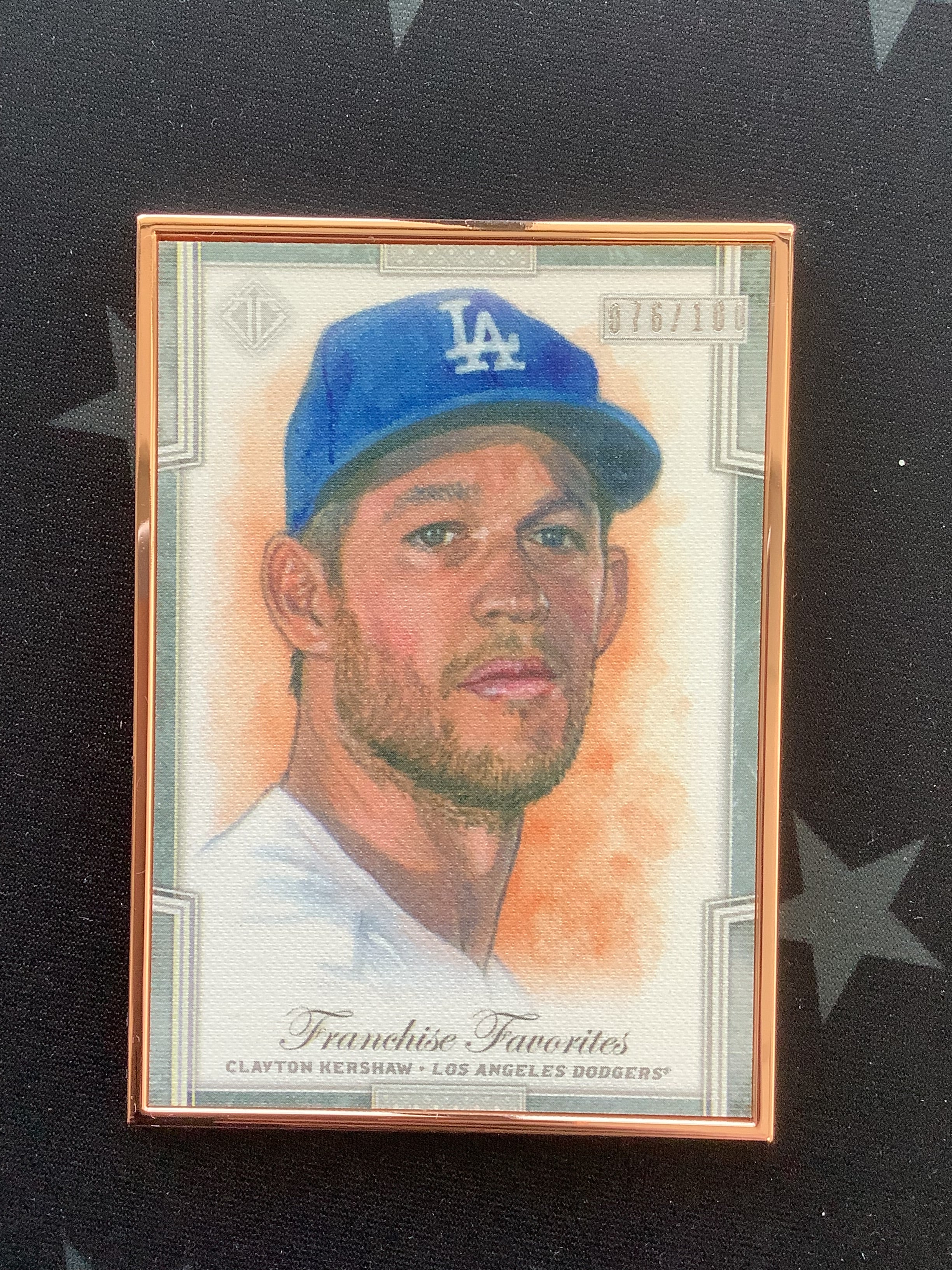 2019 Clayton Kershaw Franchise Favorites Transcendent Collection Baseball Card #76/100 - Rare Limited Edition MLB Memorabilia for Collectors & Sports Fans