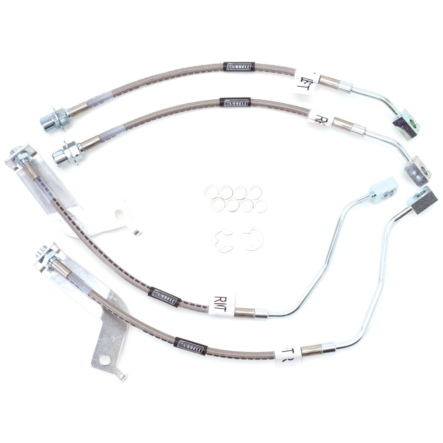 RUSSELL 693210 Direct Bolt-On Brake Hose Kit - High Performance Replacement for Improved Braking - Perfect for Off-Roading, Racing & Daily Driving